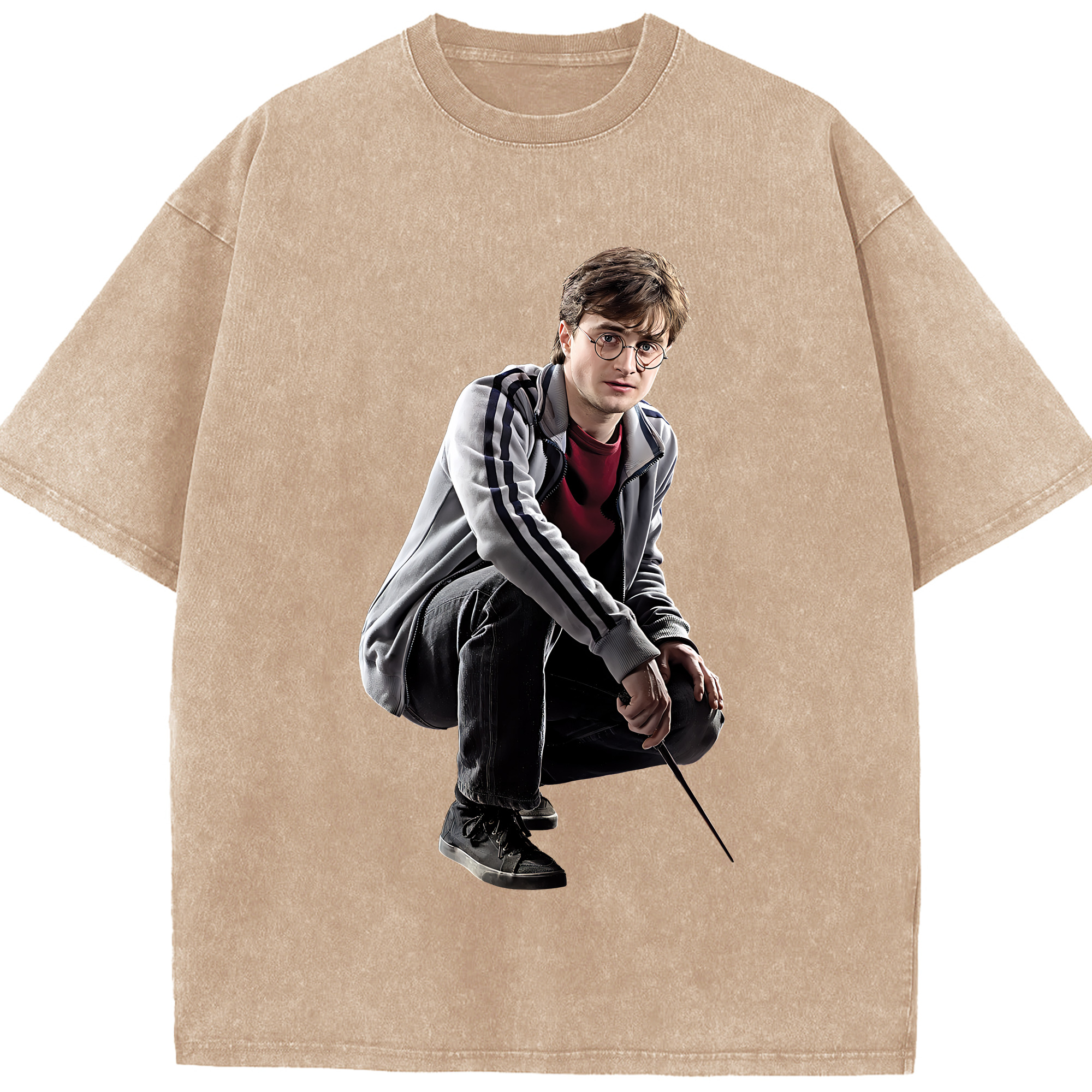 （画像用） Harry Potter ハリー・ポッターシリーズ 綿100% ヴィンテージ風 半袖Tシャツ（フロントプリント）