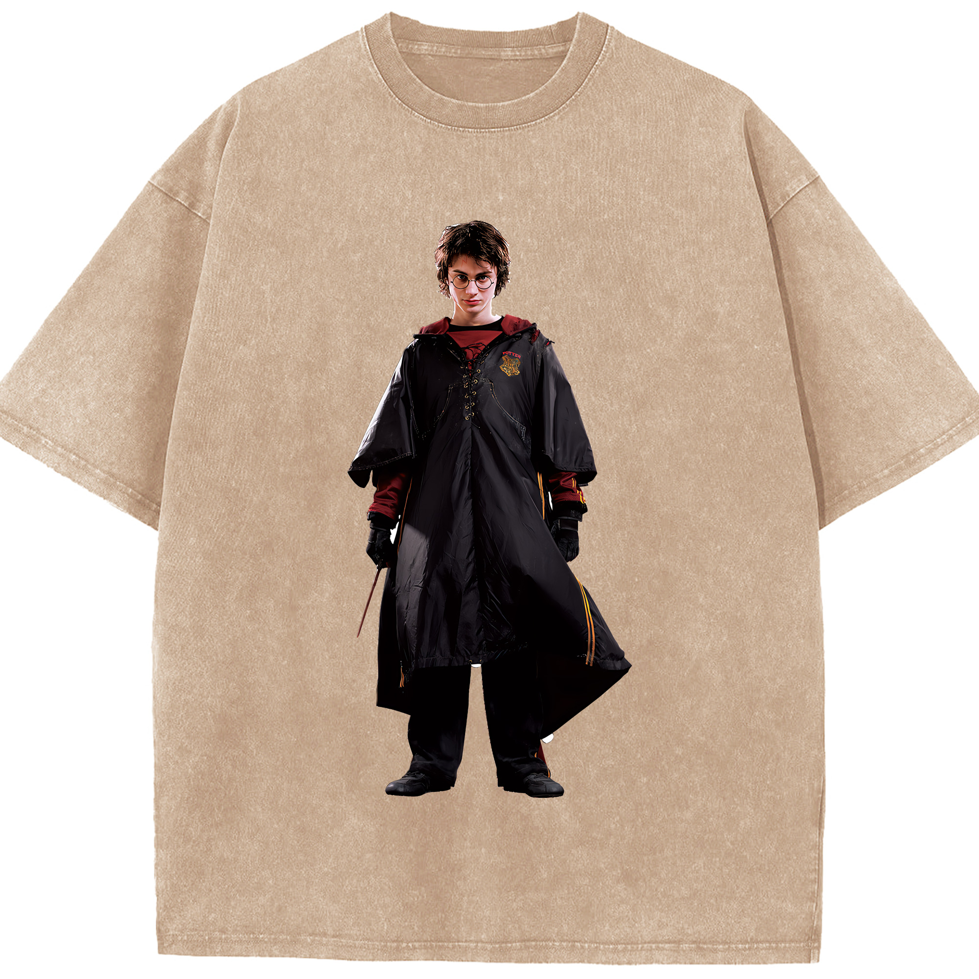 （画像用） Harry Potter ハリー・ポッターシリーズ 綿100% ヴィンテージ風 半袖Tシャツ（フロントプリント）