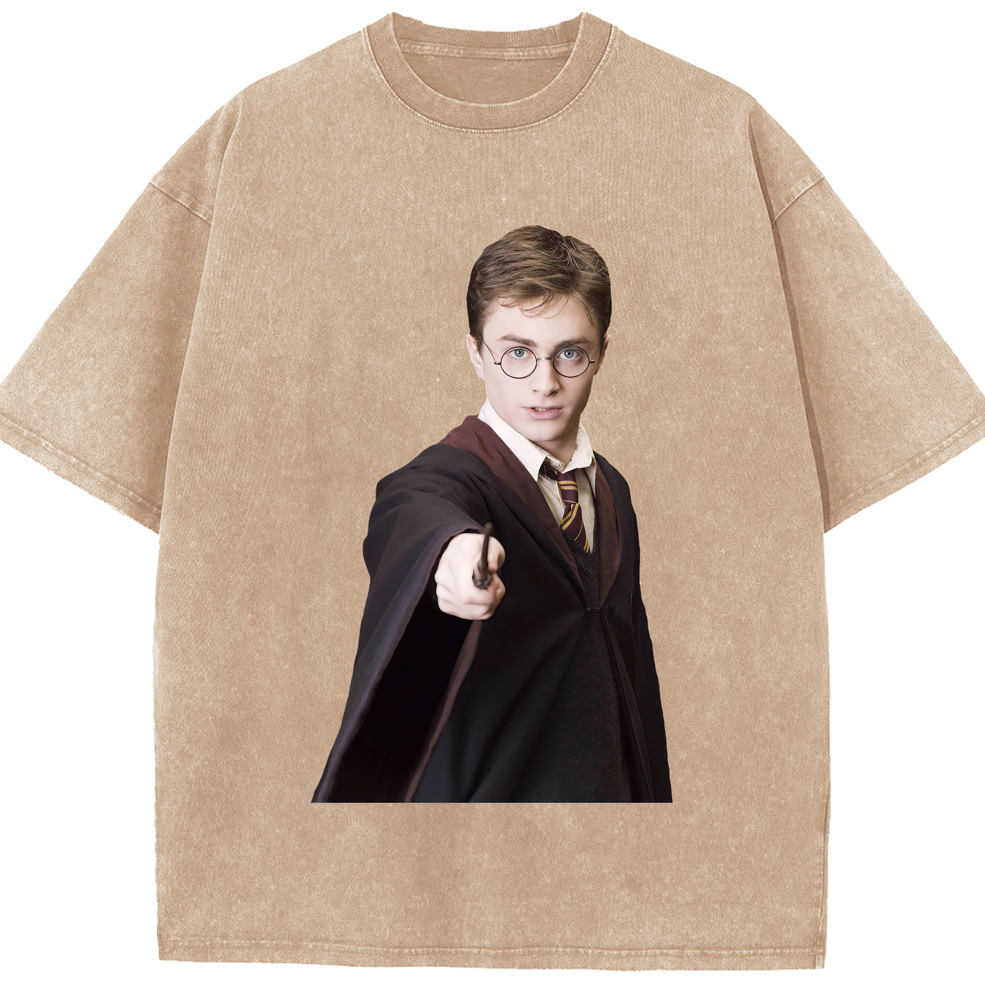 （画像用） Harry Potter ハリー・ポッターシリーズ 綿100% ヴィンテージ風 半袖Tシャツ（フロントプリント）