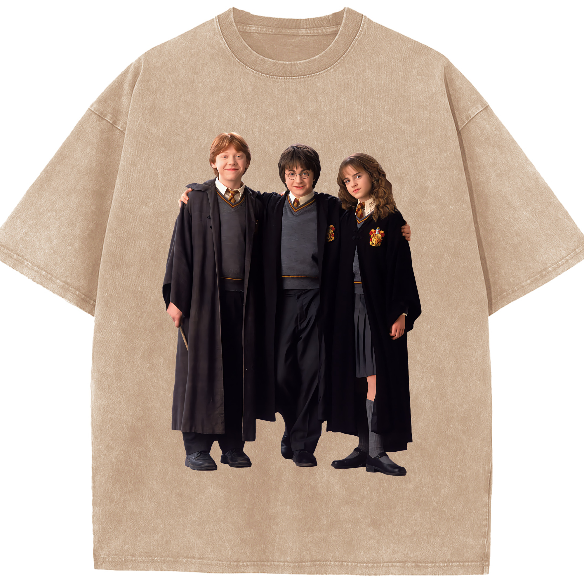 （画像用） Harry Potter ハリー・ポッターシリーズ 綿100% ヴィンテージ風 半袖Tシャツ（フロントプリント）
