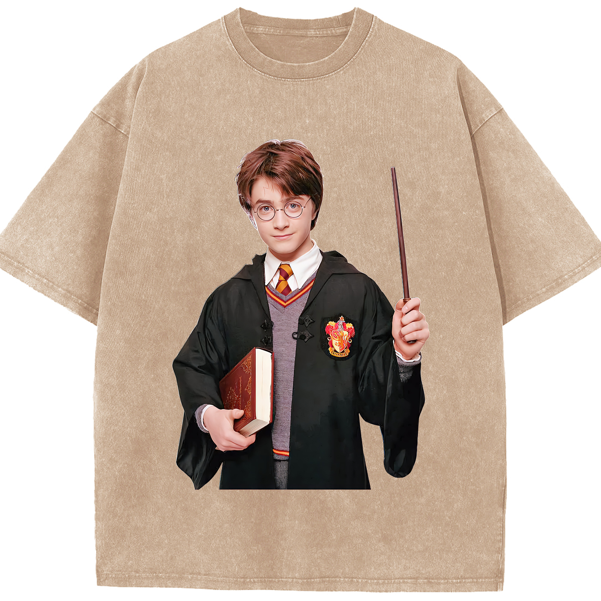 （画像用） Harry Potter ハリー・ポッターシリーズ 綿100% ヴィンテージ風 半袖Tシャツ（フロントプリント）