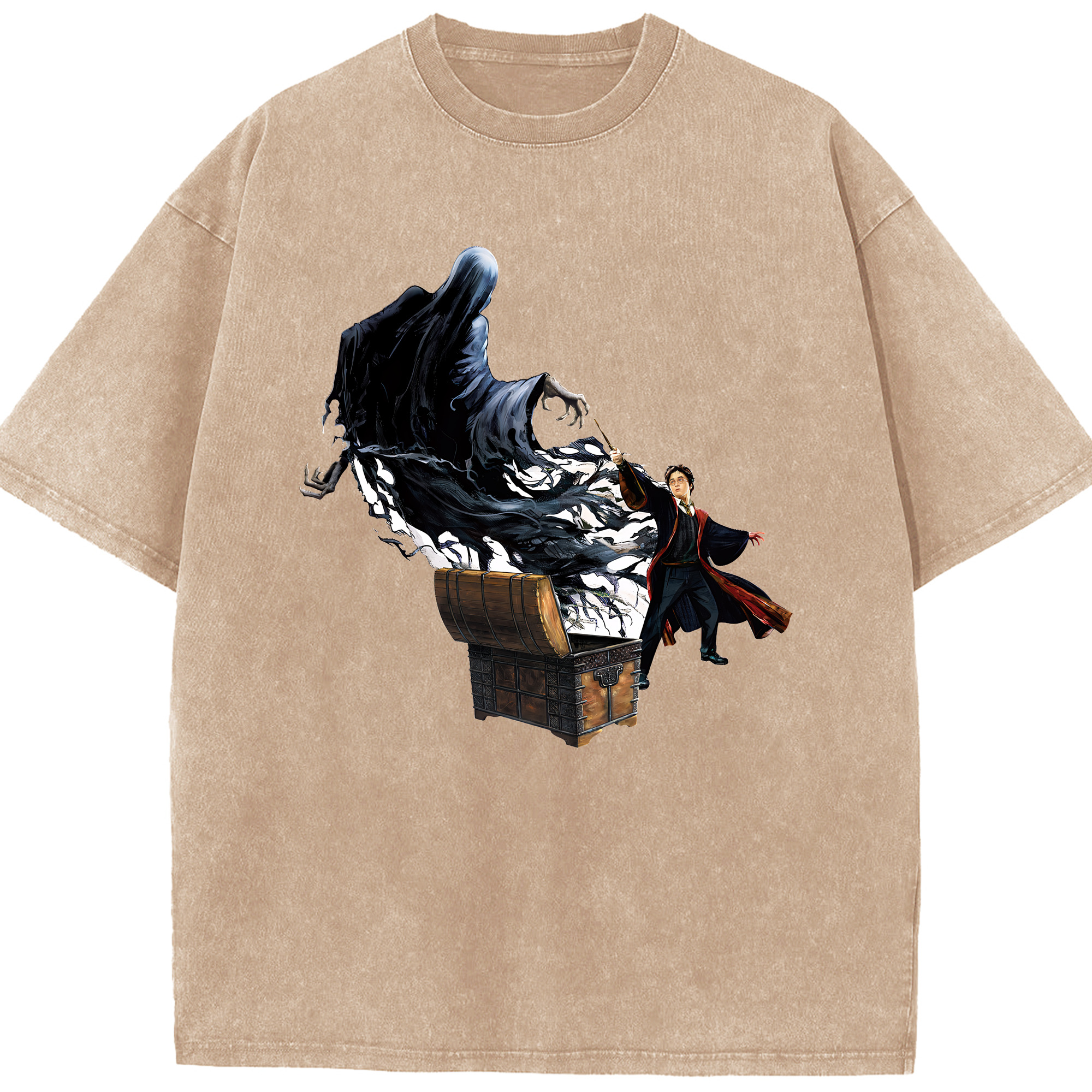 （画像用） Harry Potter ハリー・ポッターシリーズ 綿100% ヴィンテージ風 半袖Tシャツ（フロントプリント）