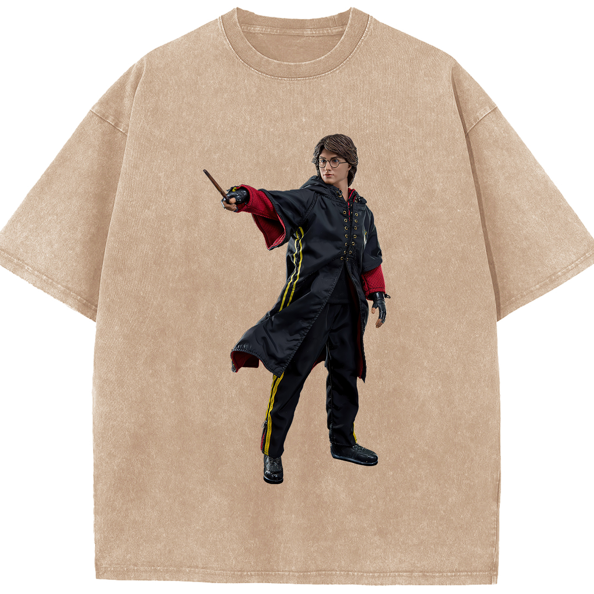（画像用） Harry Potter ハリー・ポッターシリーズ 綿100% ヴィンテージ風 半袖Tシャツ（フロントプリント）
