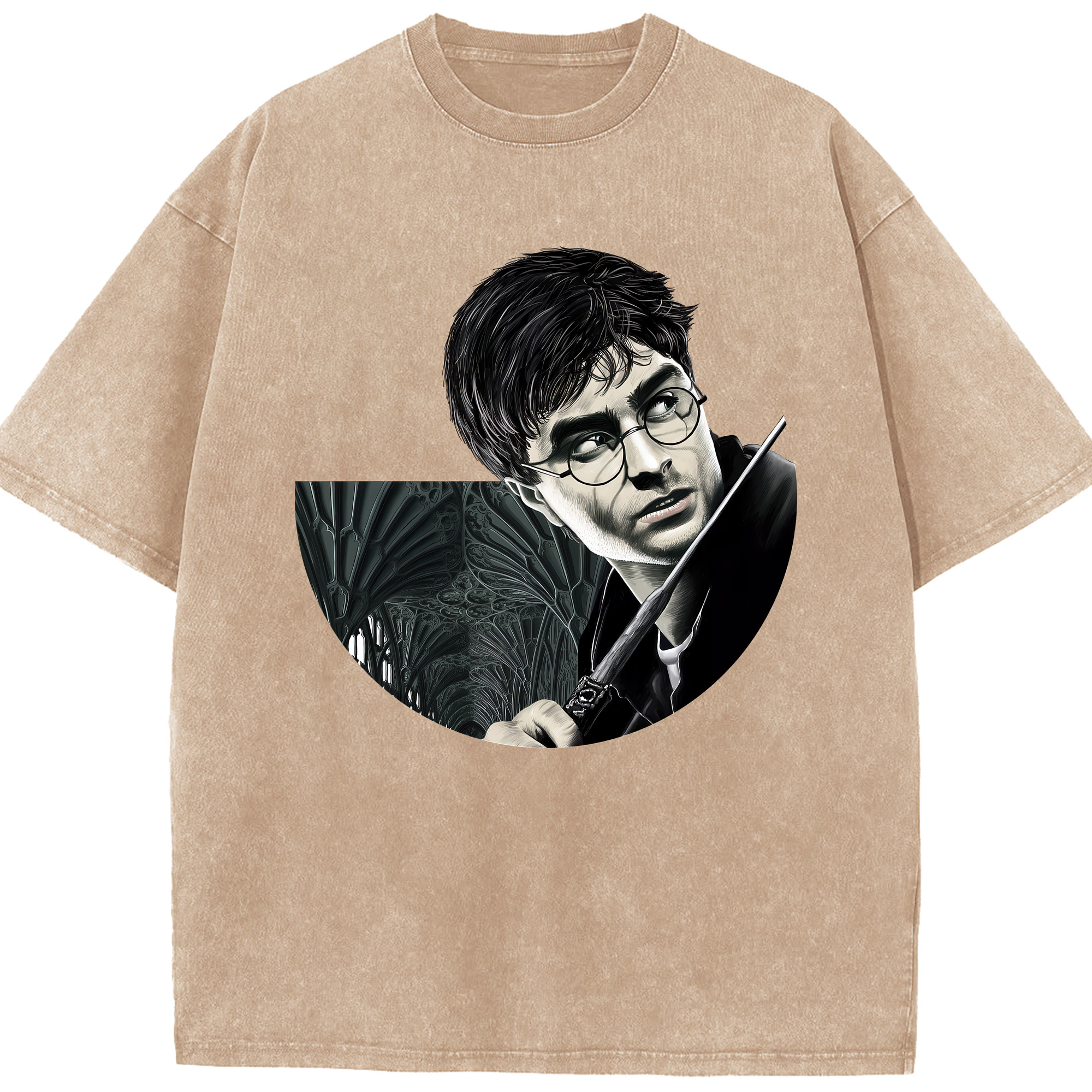 （画像用） Harry Potter ハリー・ポッターシリーズ 綿100% ヴィンテージ風 半袖Tシャツ（フロントプリント）