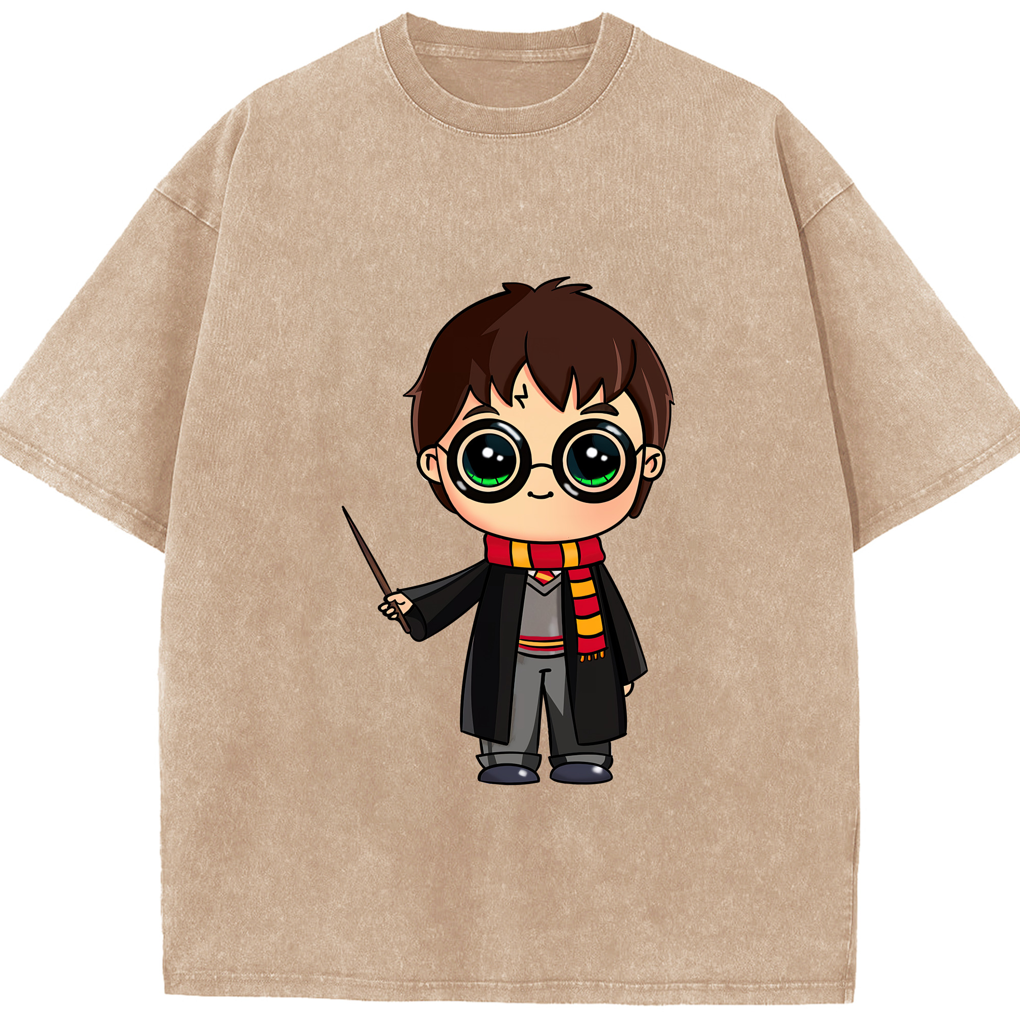 （画像用） Harry Potter ハリー・ポッターシリーズ 綿100% ヴィンテージ風 半袖Tシャツ（フロントプリント）