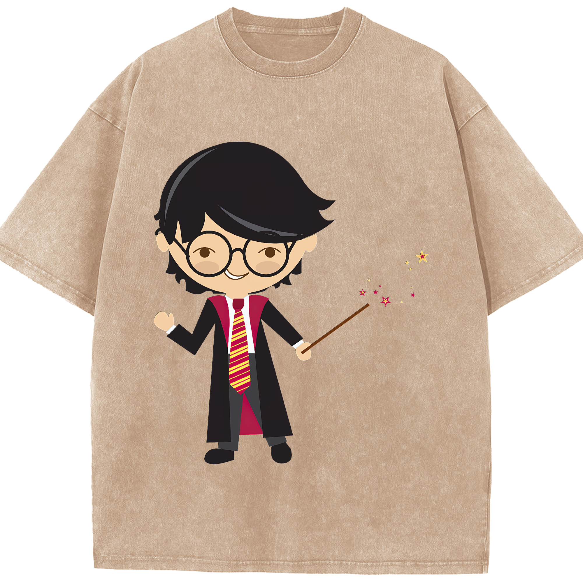 （画像用） Harry Potter ハリー・ポッターシリーズ 綿100% ヴィンテージ風 半袖Tシャツ（フロントプリント）
