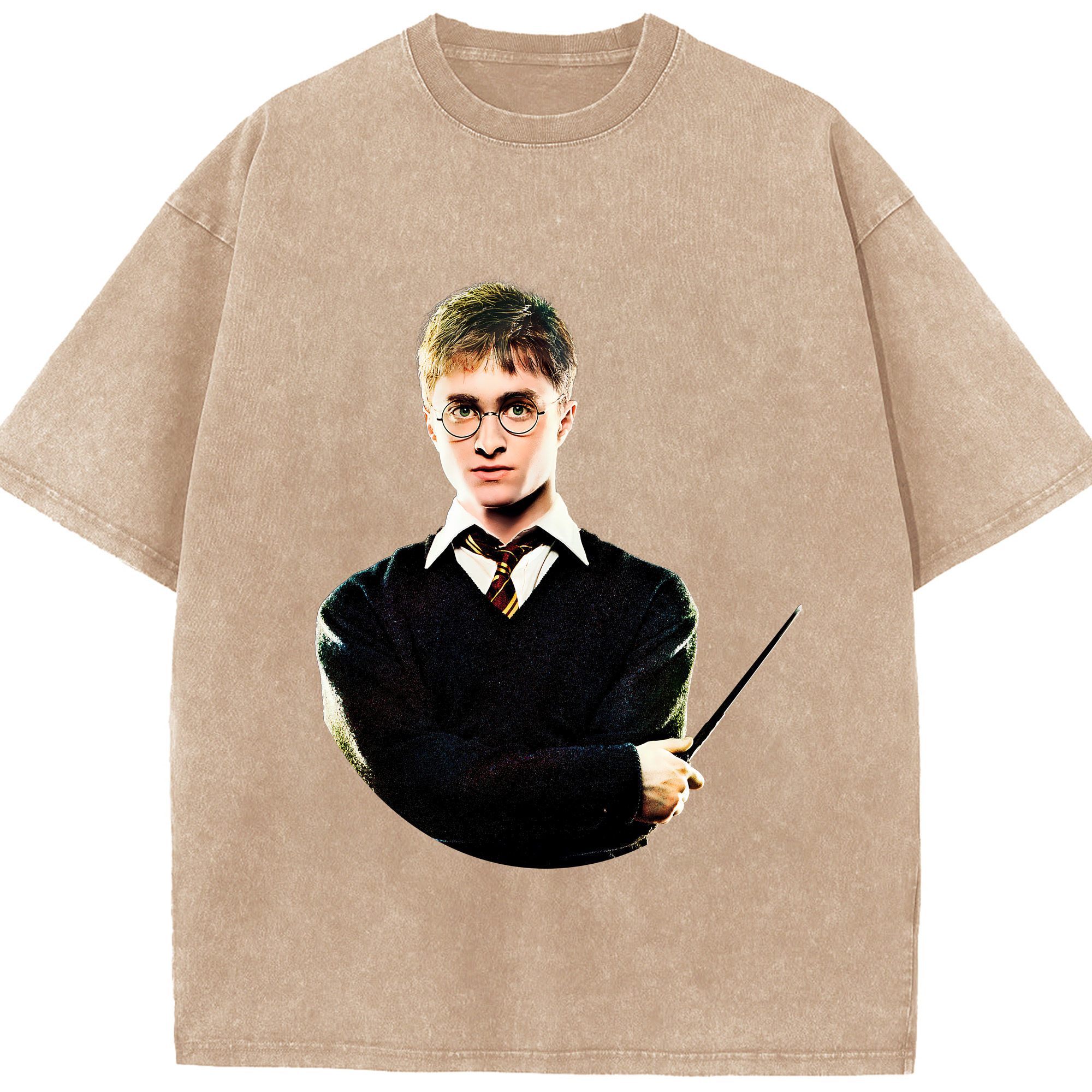 （画像用） Harry Potter ハリー・ポッターシリーズ 綿100% ヴィンテージ風 半袖Tシャツ（フロントプリント）
