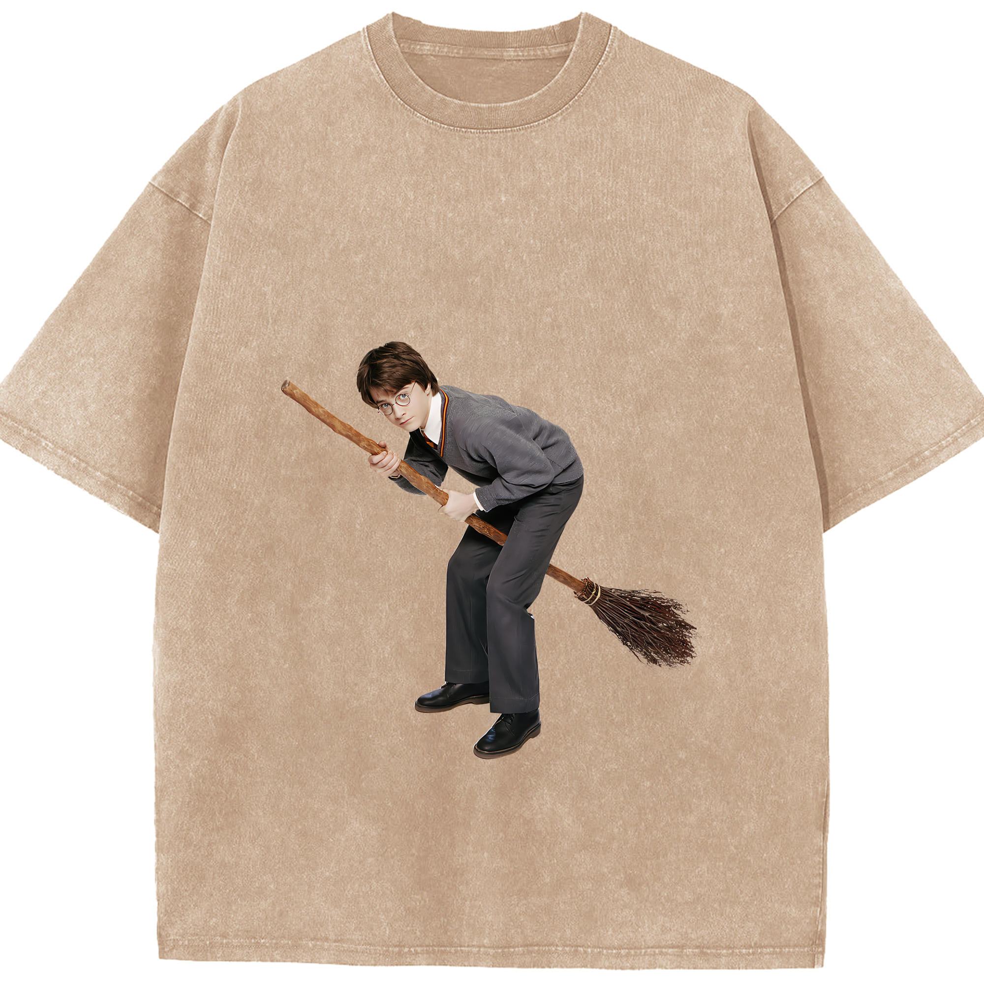 （画像用） Harry Potter ハリー・ポッターシリーズ 綿100% ヴィンテージ風 半袖Tシャツ（フロントプリント）