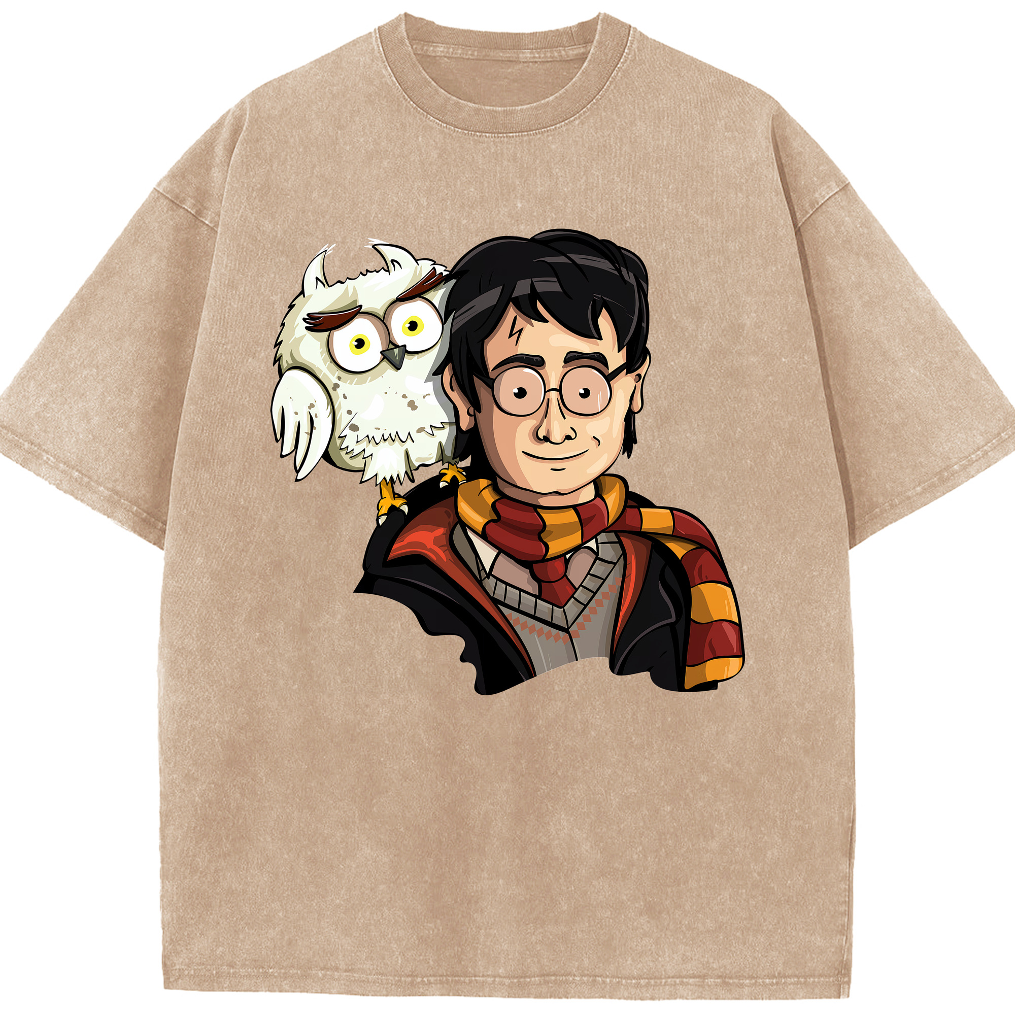 （画像用） Harry Potter ハリー・ポッターシリーズ 綿100% ヴィンテージ風 半袖Tシャツ（フロントプリント）