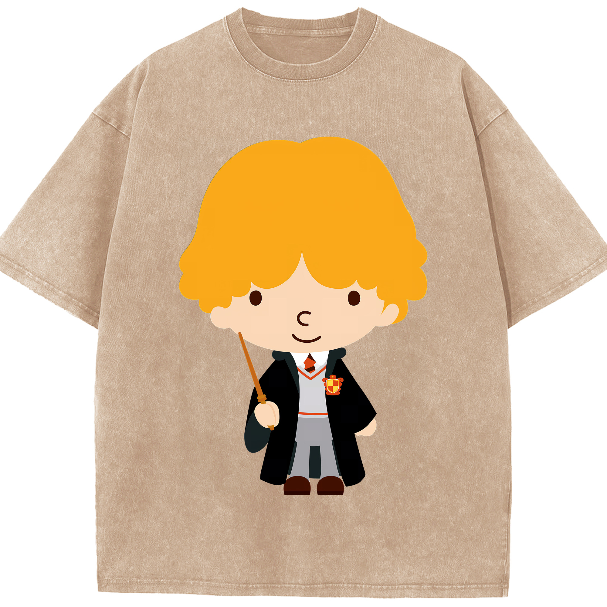 （画像用） Harry Potter ハリー・ポッターシリーズ 綿100% ヴィンテージ風 半袖Tシャツ（フロントプリント）