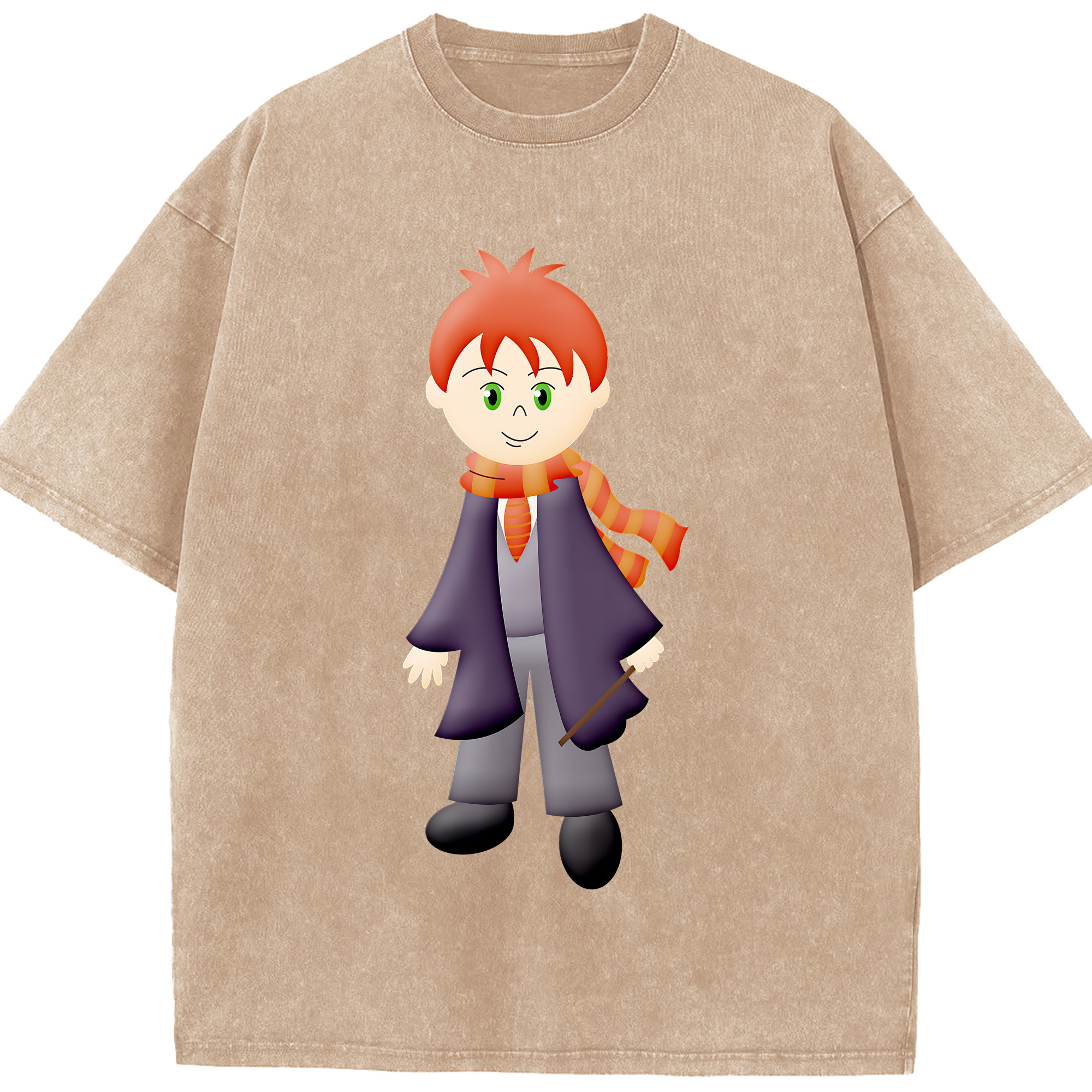 （画像用） Harry Potter ハリー・ポッターシリーズ 綿100% ヴィンテージ風 半袖Tシャツ（フロントプリント）
