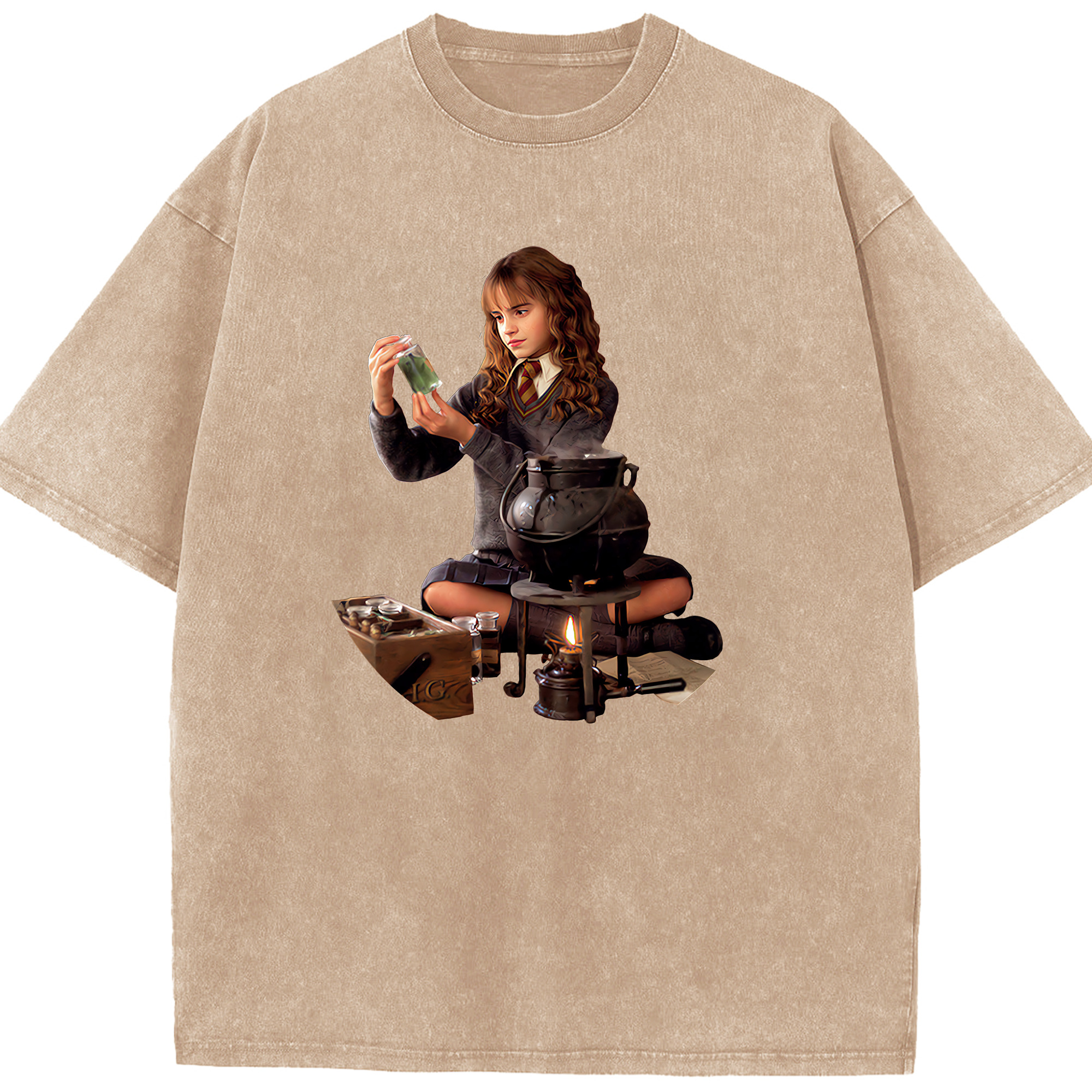 （画像用） Harry Potter ハリー・ポッターシリーズ 綿100% ヴィンテージ風 半袖Tシャツ（フロントプリント）