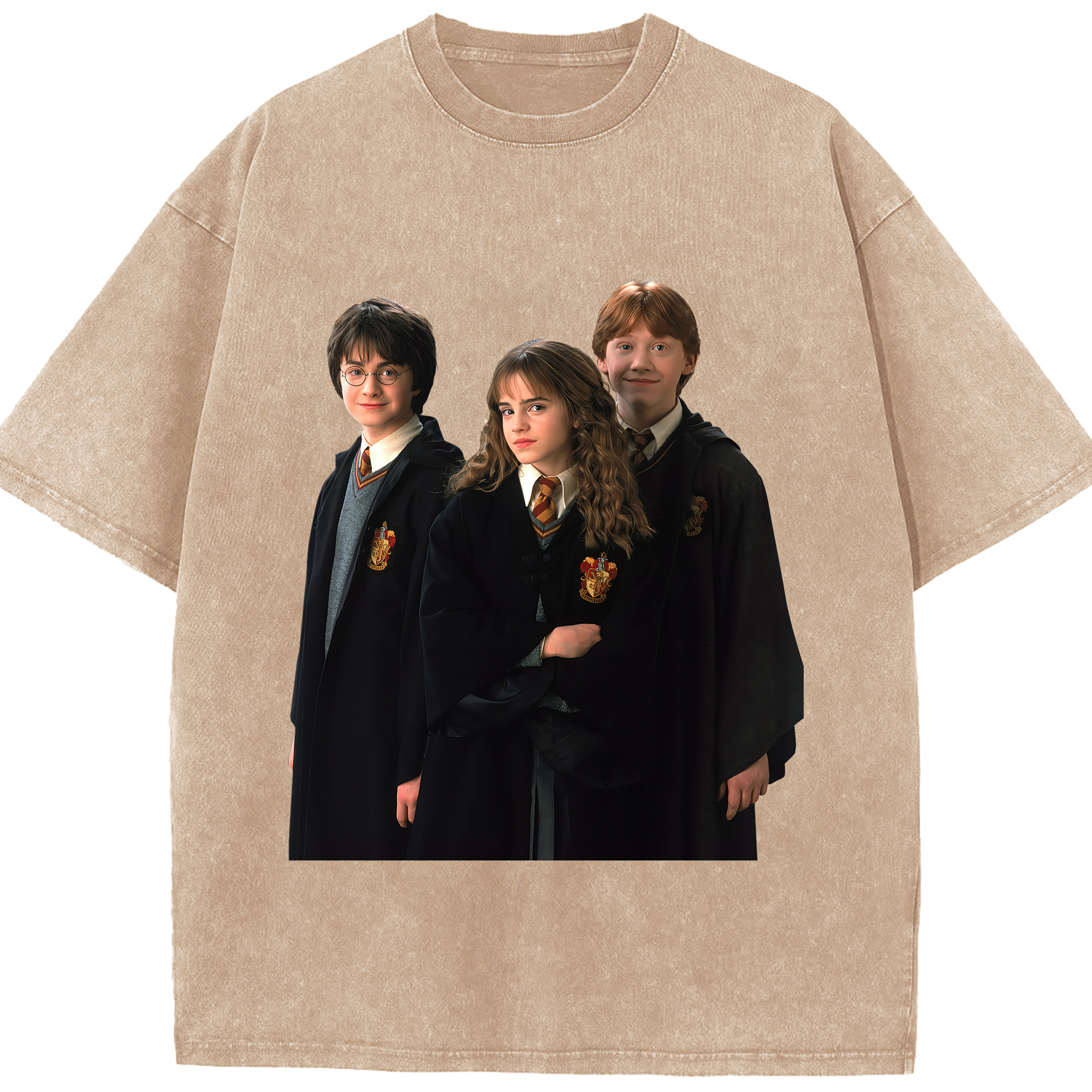 （画像用） Harry Potter ハリー・ポッターシリーズ 綿100% ヴィンテージ風 半袖Tシャツ（フロントプリント）