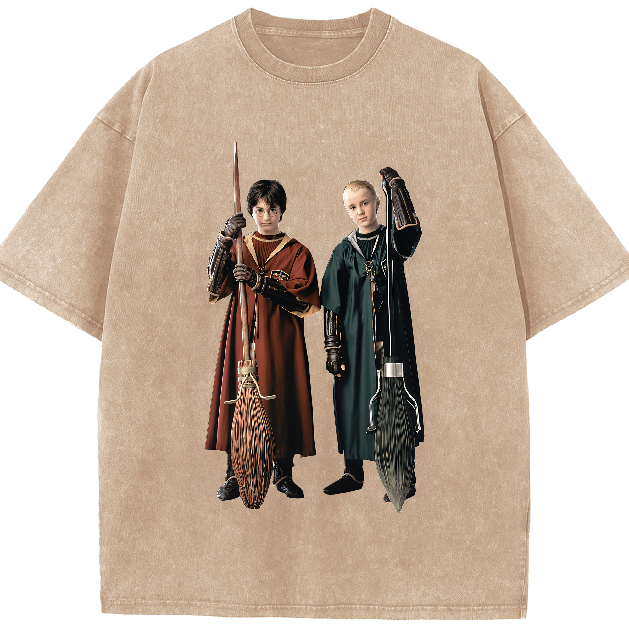 （画像用） Harry Potter ハリー・ポッターシリーズ 綿100% ヴィンテージ風 半袖Tシャツ（フロントプリント）