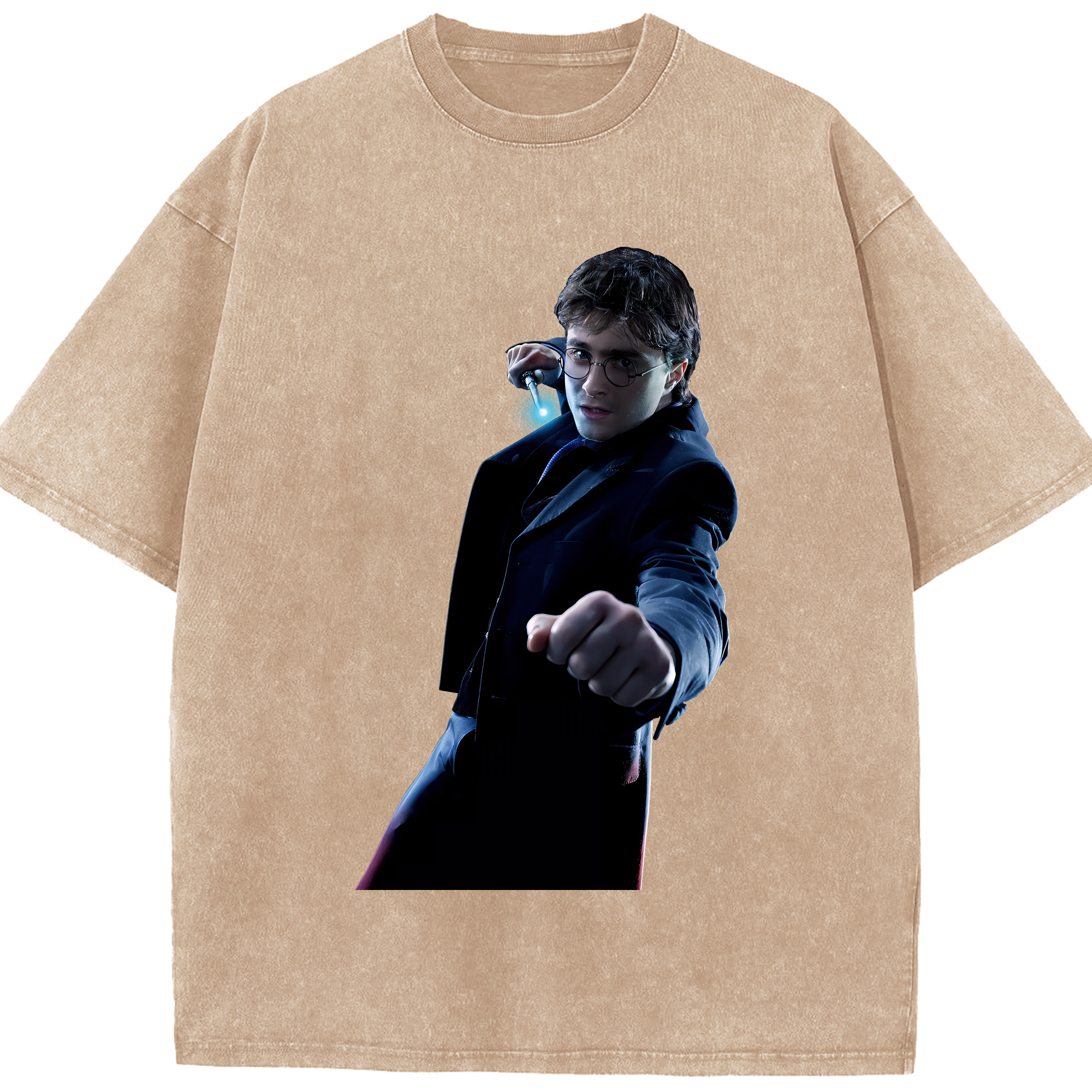 （画像用） Harry Potter ハリー・ポッターシリーズ 綿100% ヴィンテージ風 半袖Tシャツ（フロントプリント）