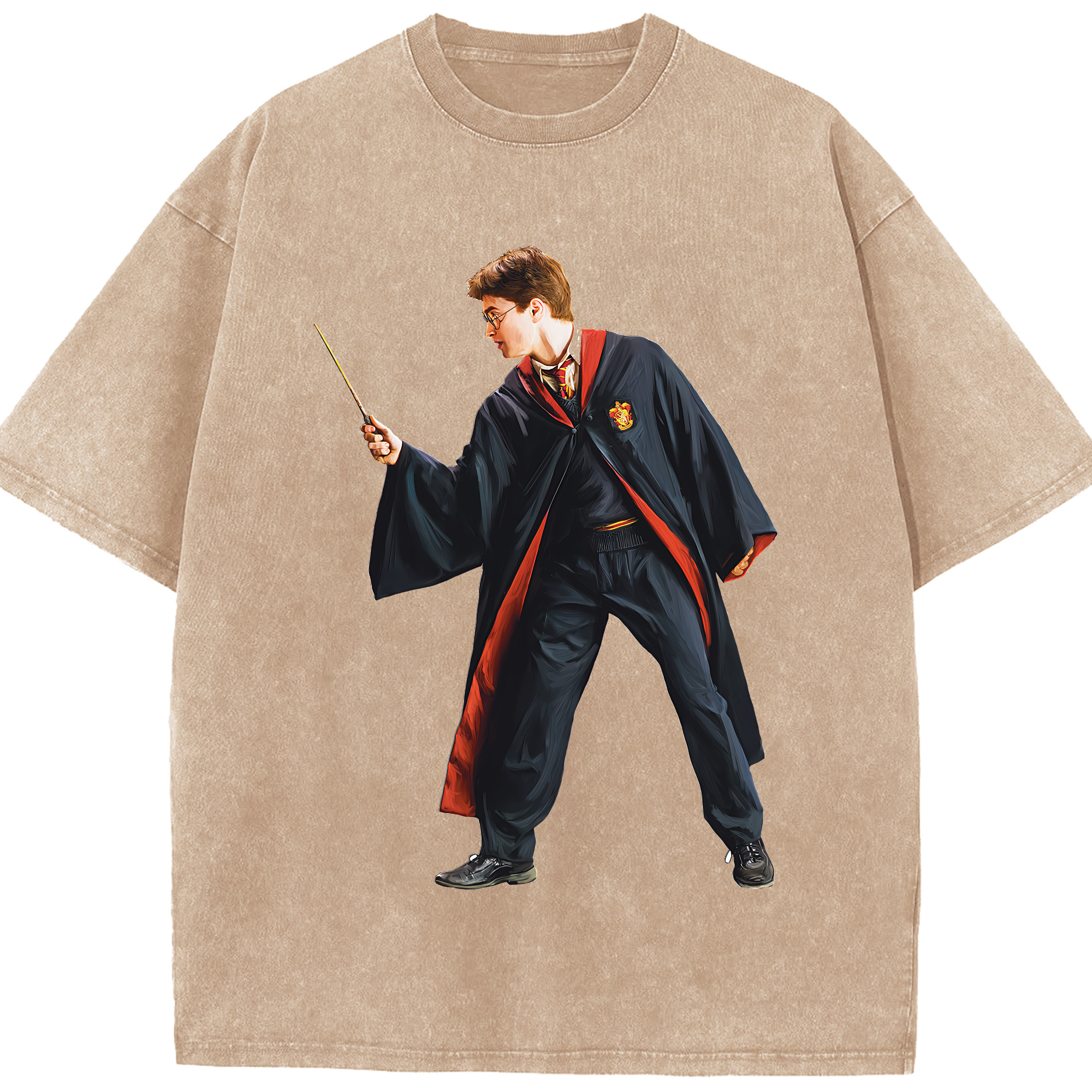 （画像用） Harry Potter ハリー・ポッターシリーズ 綿100% ヴィンテージ風 半袖Tシャツ（フロントプリント）