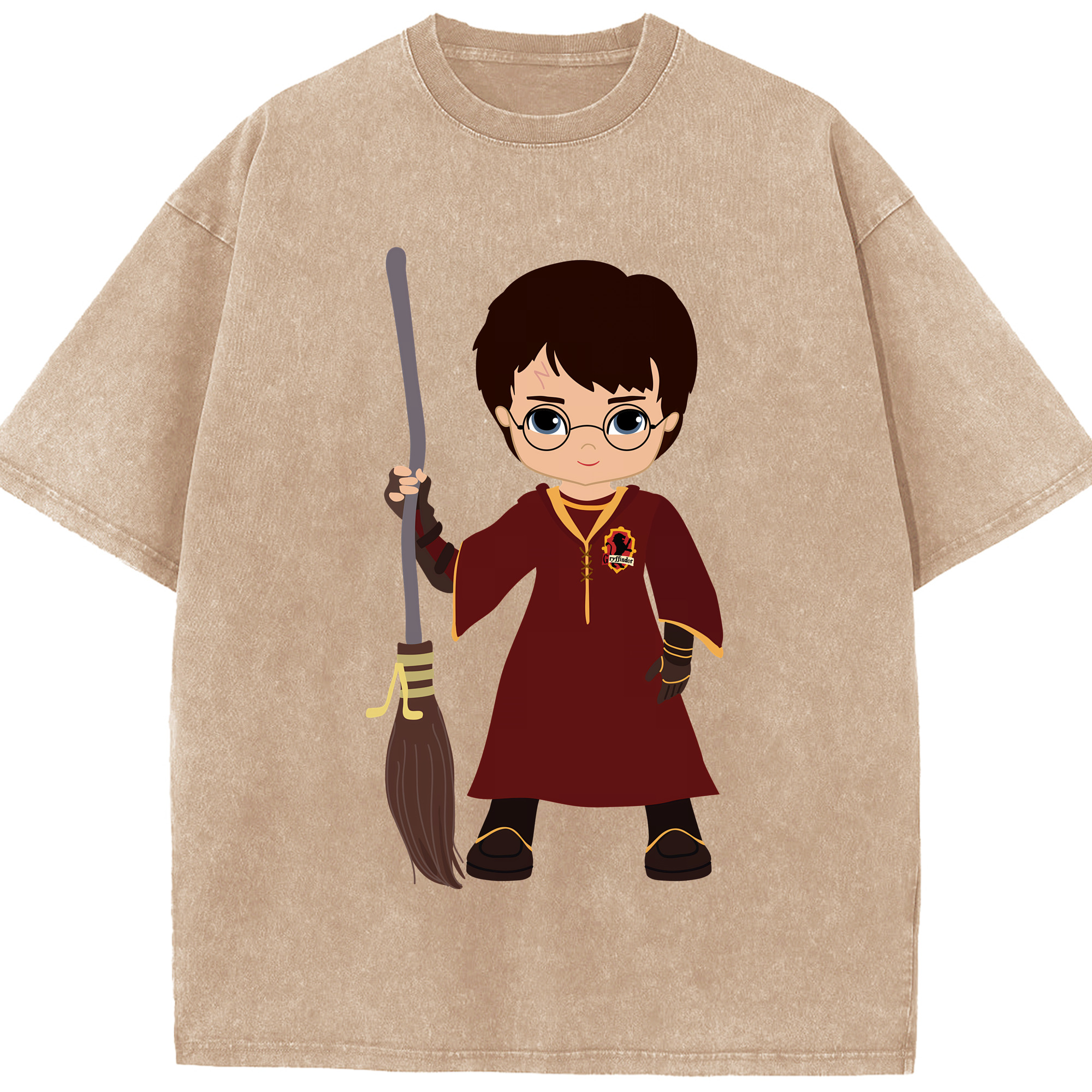 （画像用） Harry Potter ハリー・ポッターシリーズ 綿100% ヴィンテージ風 半袖Tシャツ（フロントプリント）