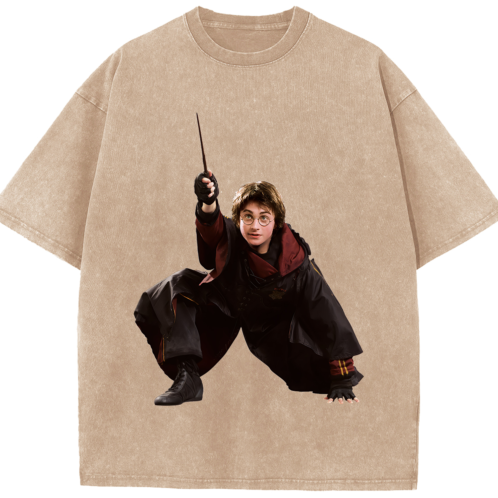 （画像用） Harry Potter ハリー・ポッターシリーズ 綿100% ヴィンテージ風 半袖Tシャツ（フロントプリント）
