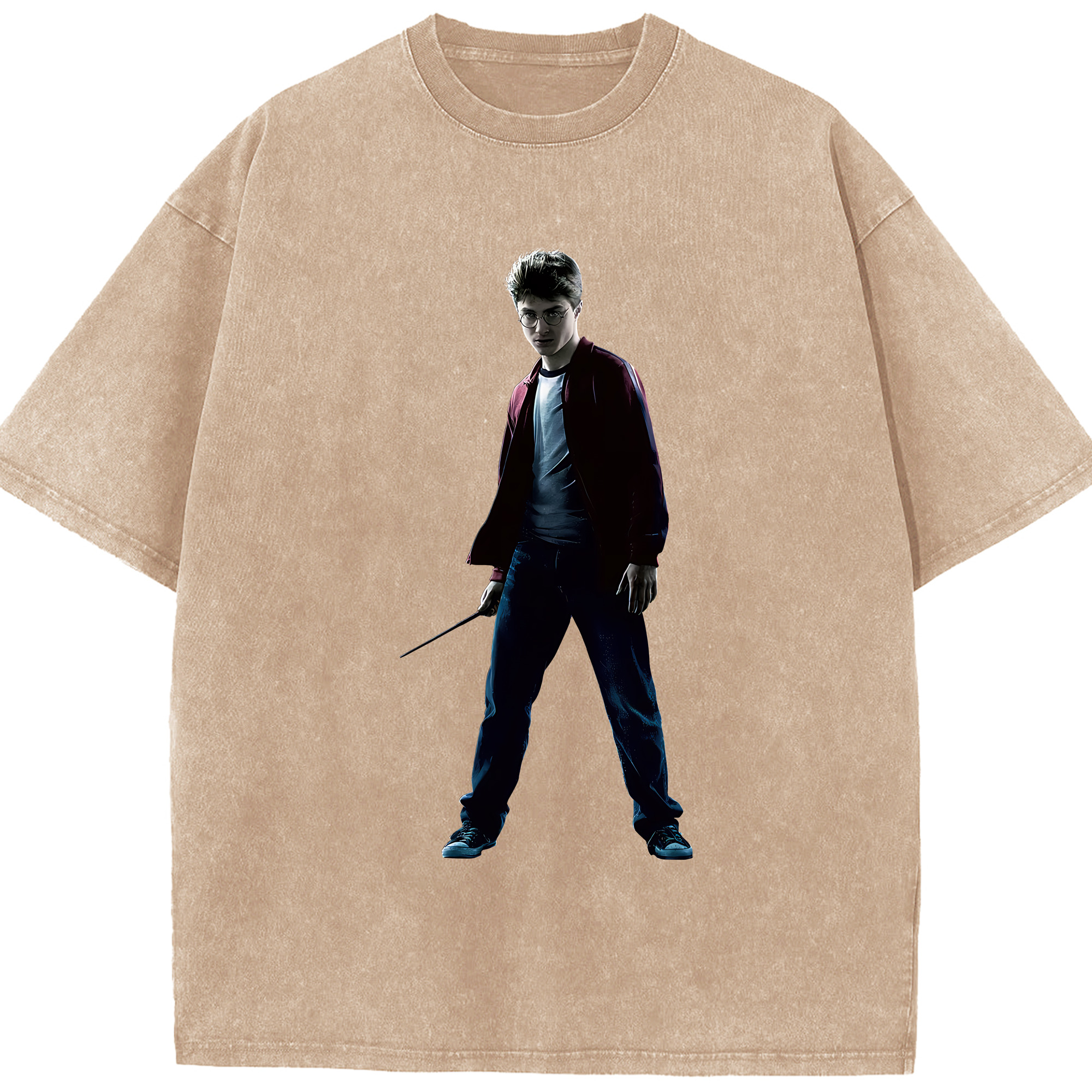 （画像用） Harry Potter ハリー・ポッターシリーズ 綿100% ヴィンテージ風 半袖Tシャツ（フロントプリント）