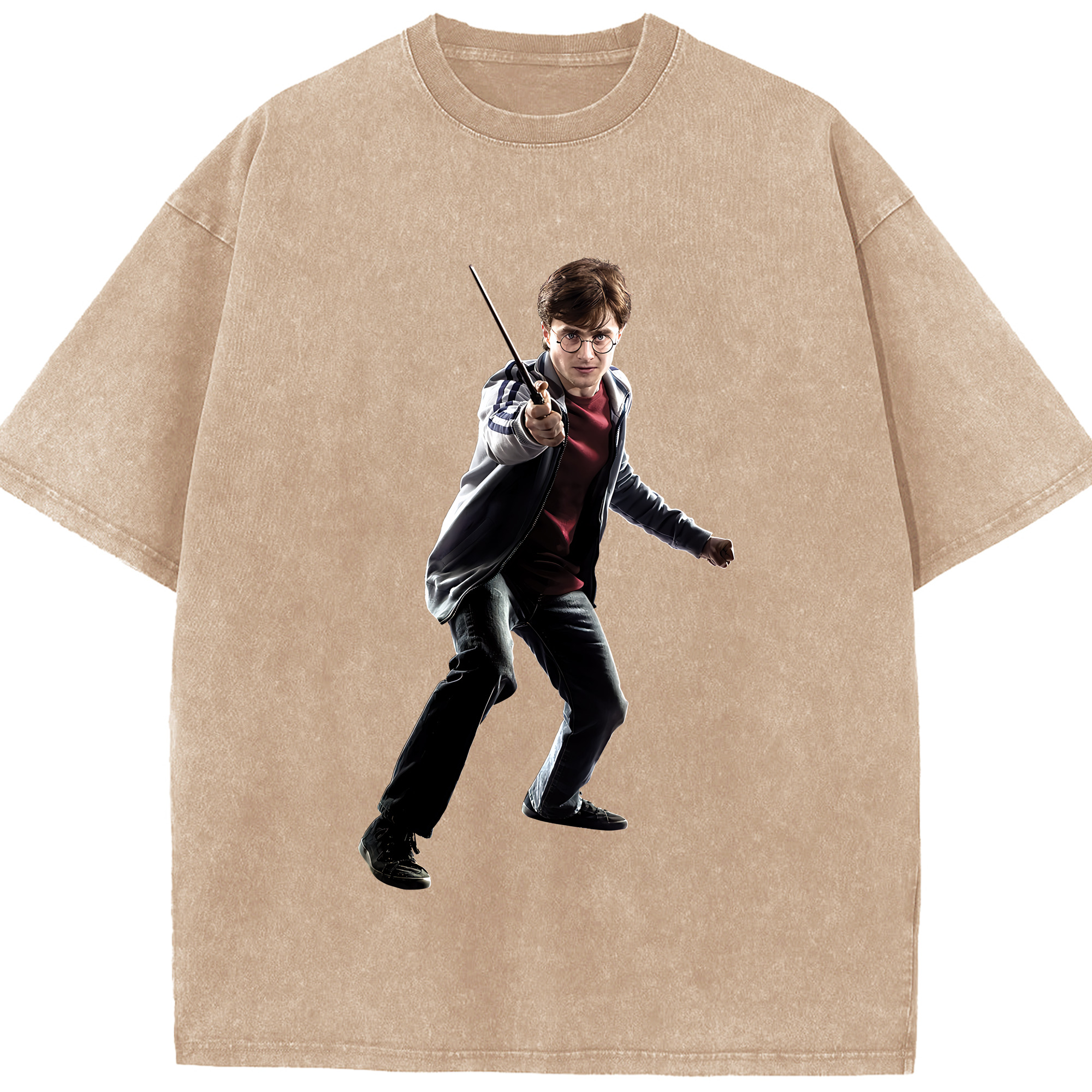 （画像用） Harry Potter ハリー・ポッターシリーズ 綿100% ヴィンテージ風 半袖Tシャツ（フロントプリント）