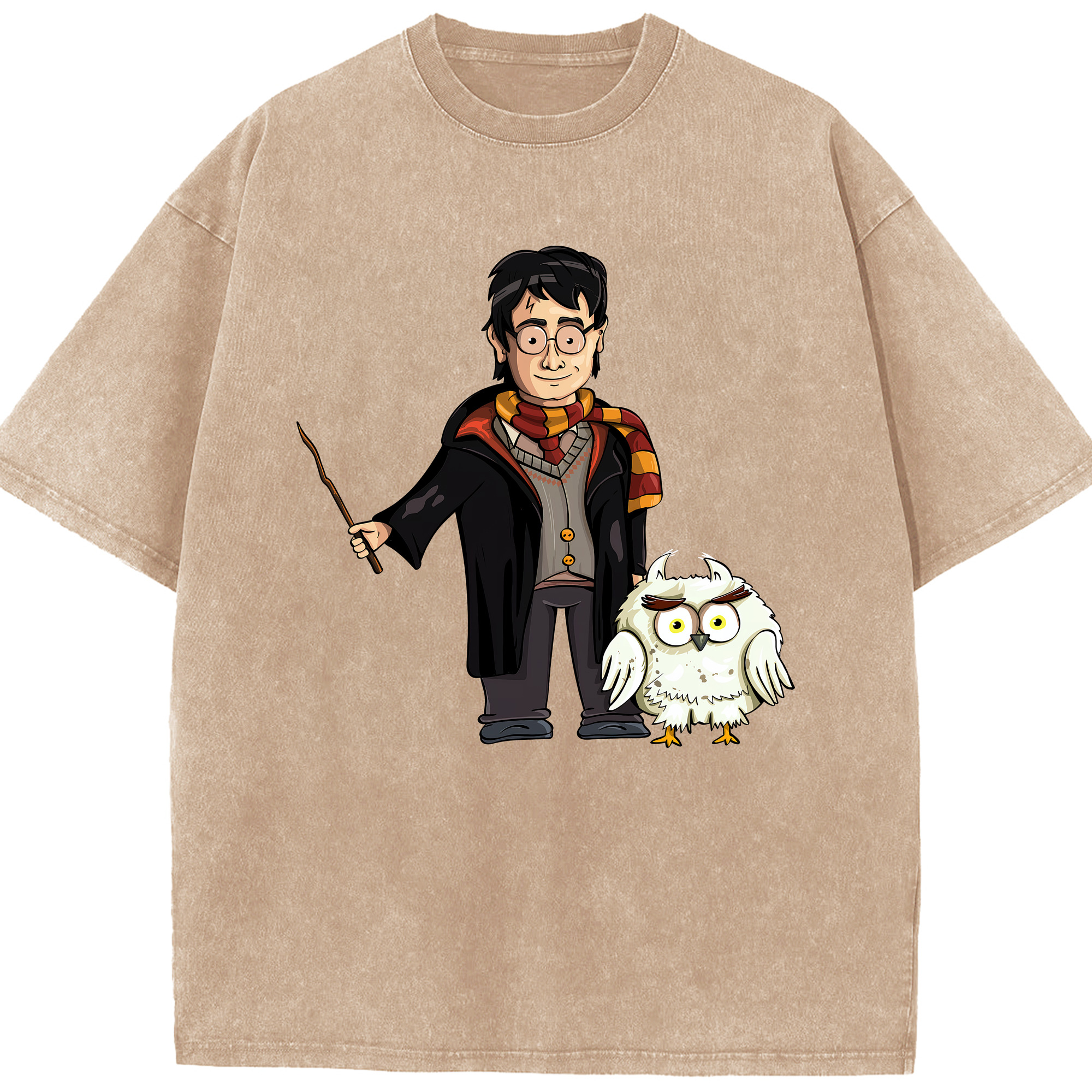 （画像用） Harry Potter ハリー・ポッターシリーズ 綿100% ヴィンテージ風 半袖Tシャツ（フロントプリント）