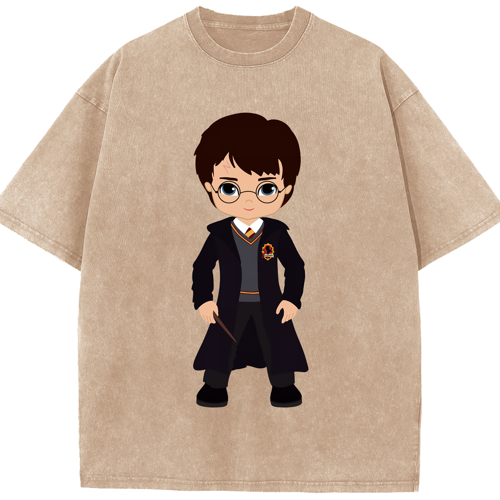 （画像用） Harry Potter ハリー・ポッターシリーズ 綿100% ヴィンテージ風 半袖Tシャツ（フロントプリント）