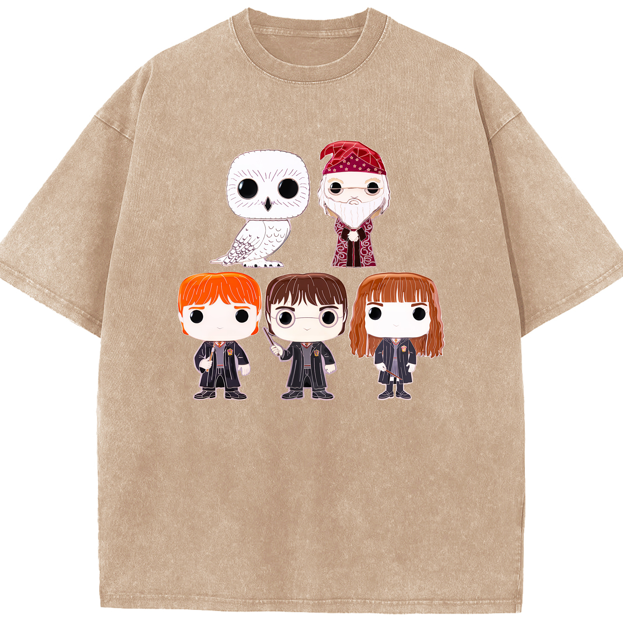 （画像用） Harry Potter ハリー・ポッターシリーズ 綿100% ヴィンテージ風 半袖Tシャツ（フロントプリント）