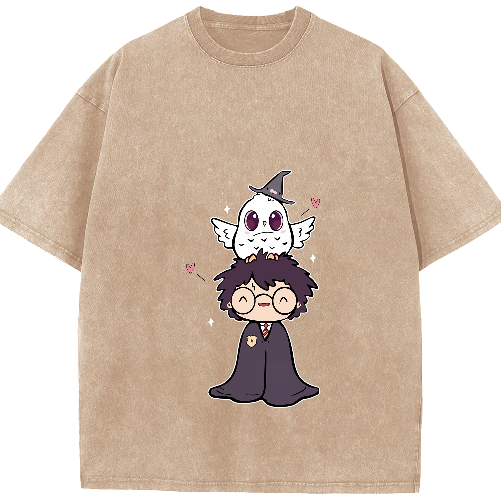 （画像用） Harry Potter ハリー・ポッターシリーズ 綿100% ヴィンテージ風 半袖Tシャツ（フロントプリント）