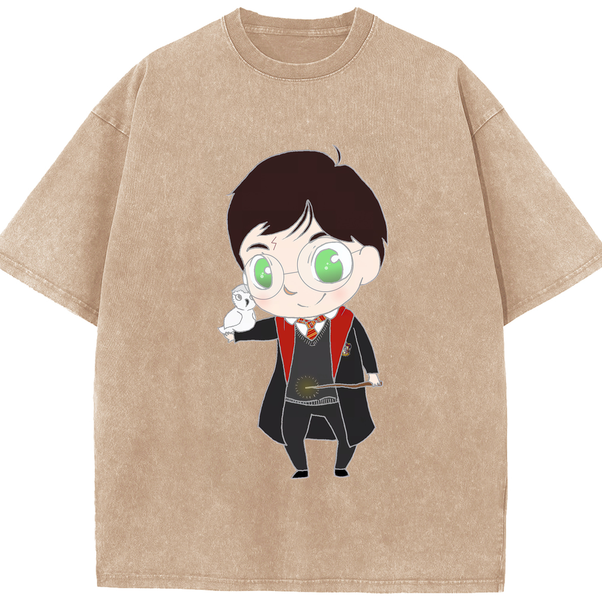 （画像用） Harry Potter ハリー・ポッターシリーズ 綿100% ヴィンテージ風 半袖Tシャツ（フロントプリント）