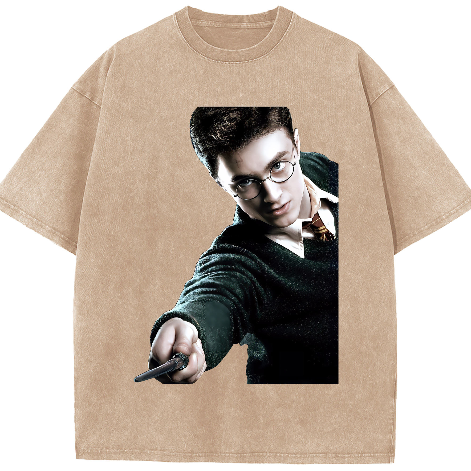（画像用） Harry Potter ハリー・ポッターシリーズ 綿100% ヴィンテージ風 半袖Tシャツ（フロントプリント）