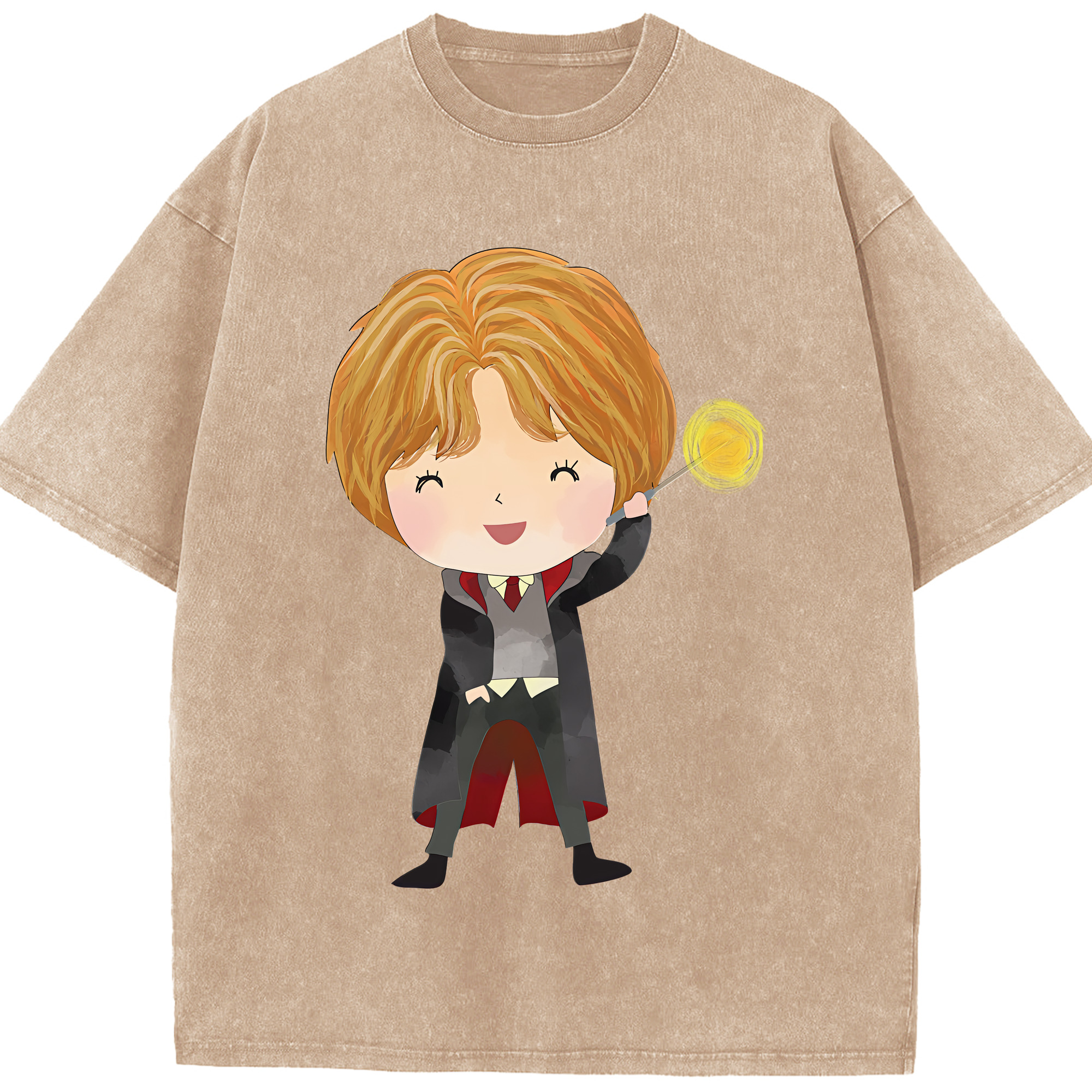 （画像用） Harry Potter ハリー・ポッターシリーズ 綿100% ヴィンテージ風 半袖Tシャツ（フロントプリント）