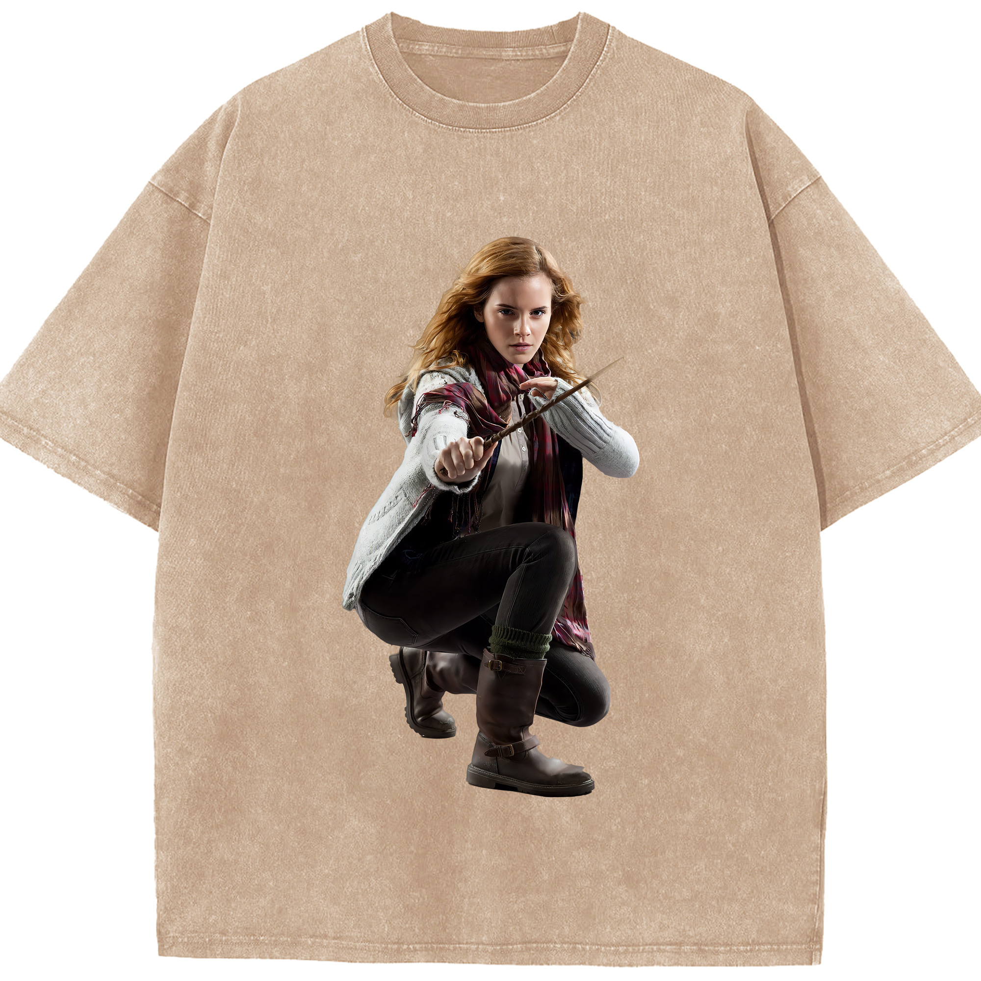 （画像用） Harry Potter ハリー・ポッターシリーズ 綿100% ヴィンテージ風 半袖Tシャツ（フロントプリント）