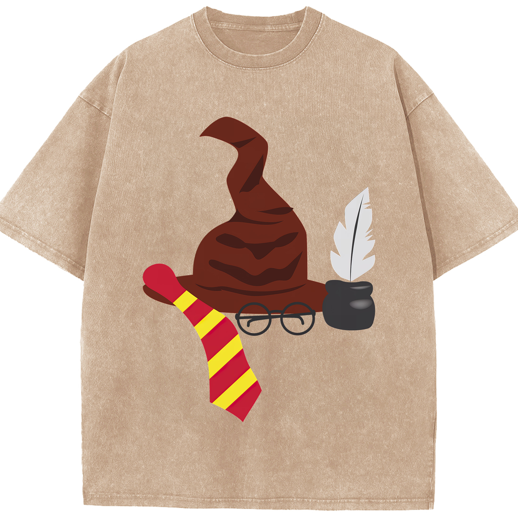 （画像用） Harry Potter ハリー・ポッターシリーズ 綿100% ヴィンテージ風 半袖Tシャツ（フロントプリント）