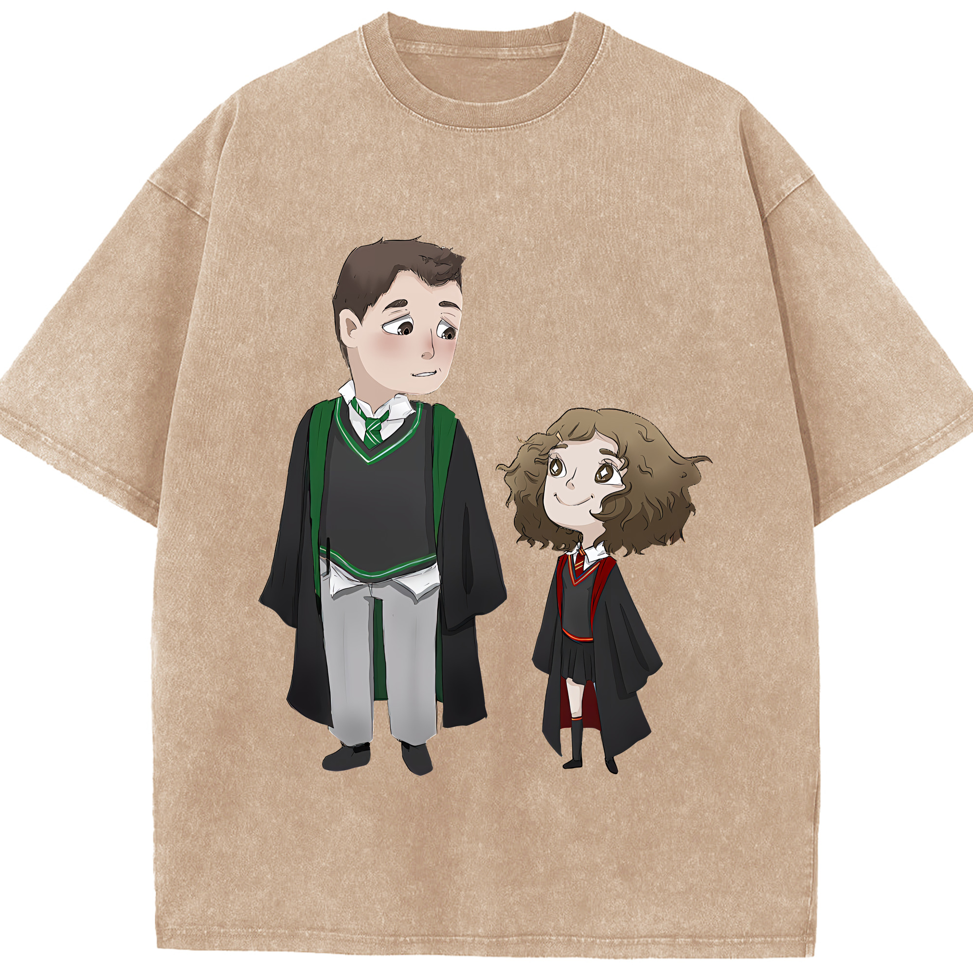 （画像用） Harry Potter ハリー・ポッターシリーズ 綿100% ヴィンテージ風 半袖Tシャツ（フロントプリント）