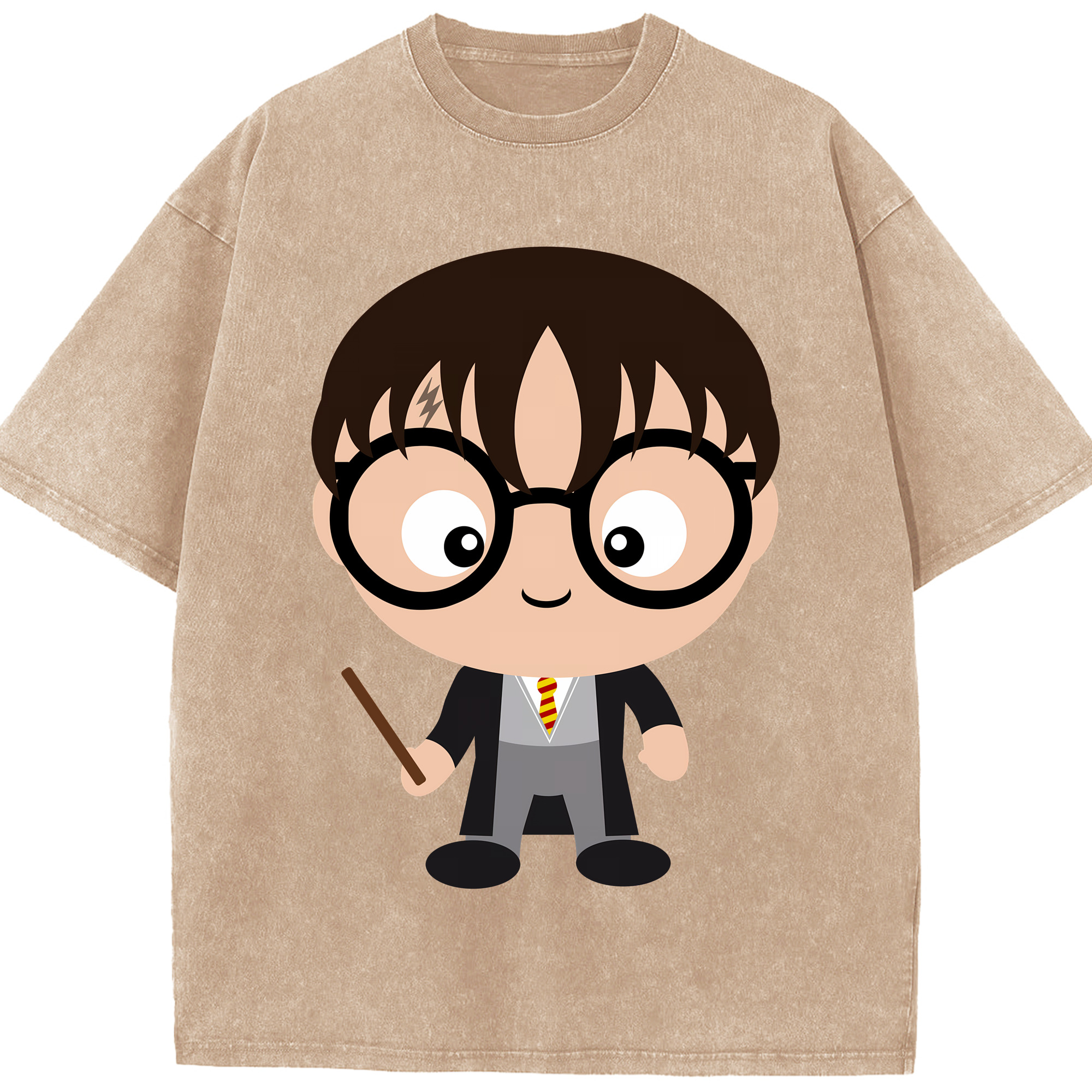 （画像用） Harry Potter ハリー・ポッターシリーズ 綿100% ヴィンテージ風 半袖Tシャツ（フロントプリント）