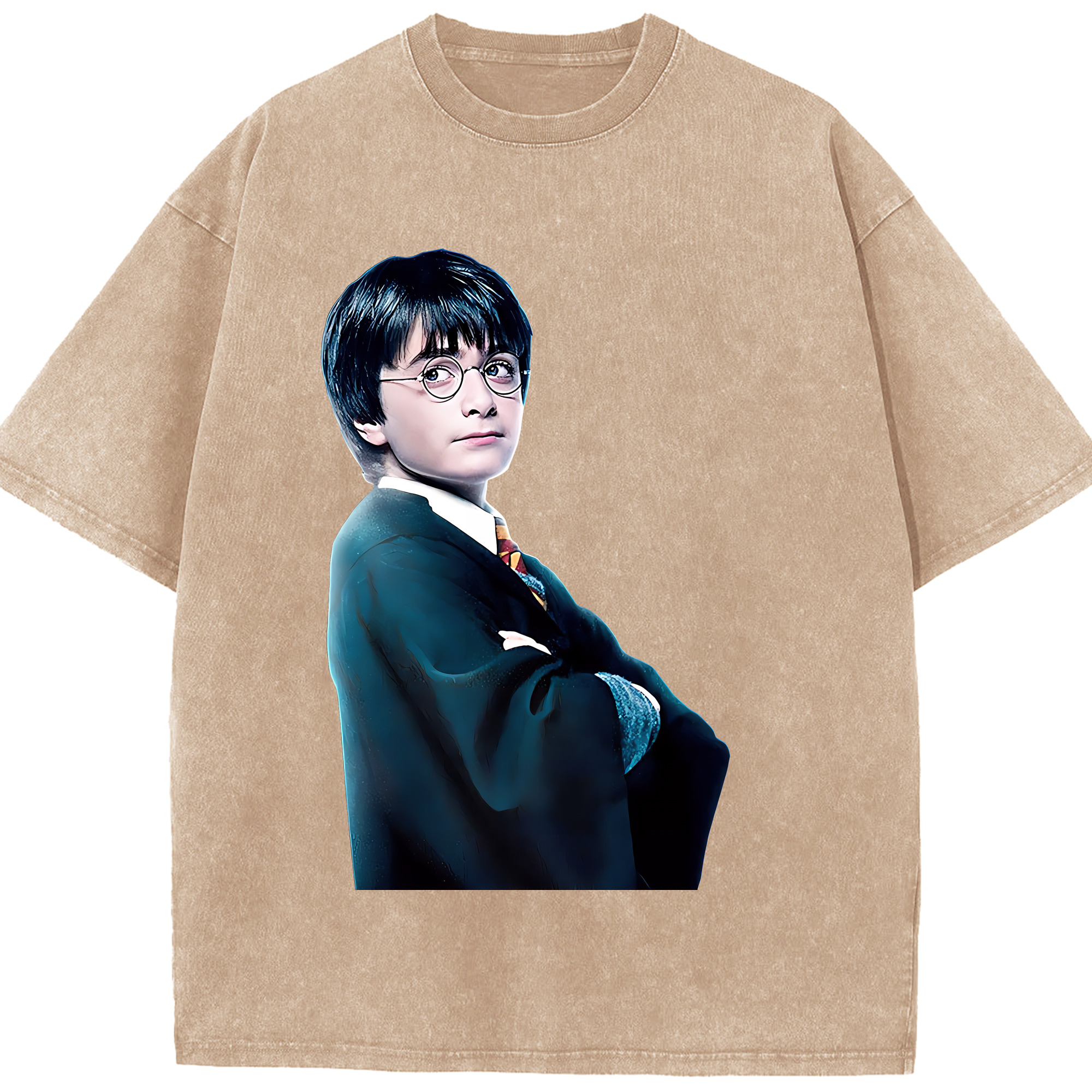 （画像用） Harry Potter ハリー・ポッターシリーズ 綿100% ヴィンテージ風 半袖Tシャツ（フロントプリント）