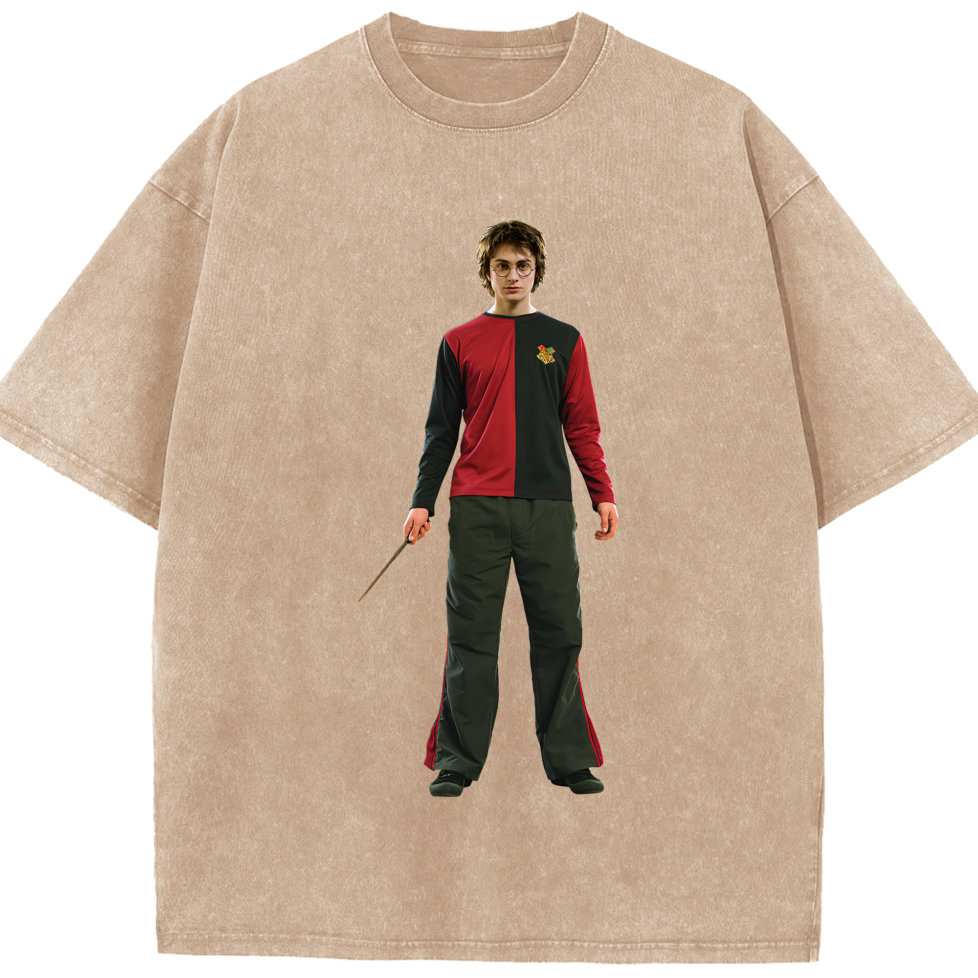 （画像用） Harry Potter ハリー・ポッターシリーズ 綿100% ヴィンテージ風 半袖Tシャツ（フロントプリント）