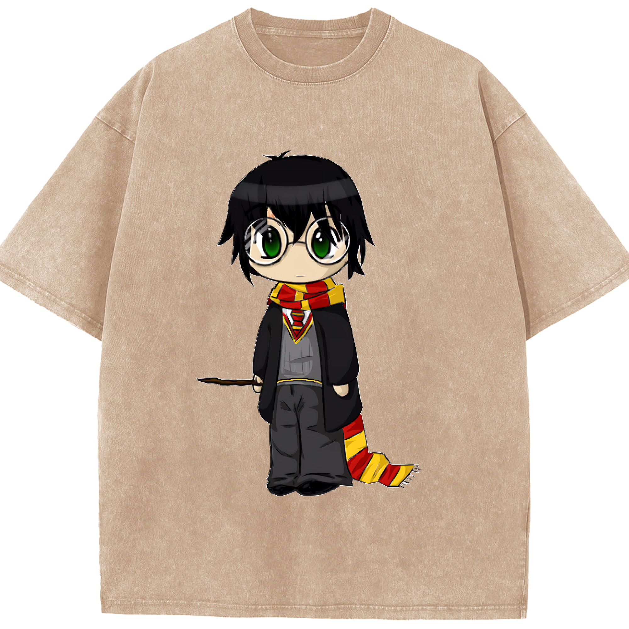 （画像用） Harry Potter ハリー・ポッターシリーズ 綿100% ヴィンテージ風 半袖Tシャツ（フロントプリント）
