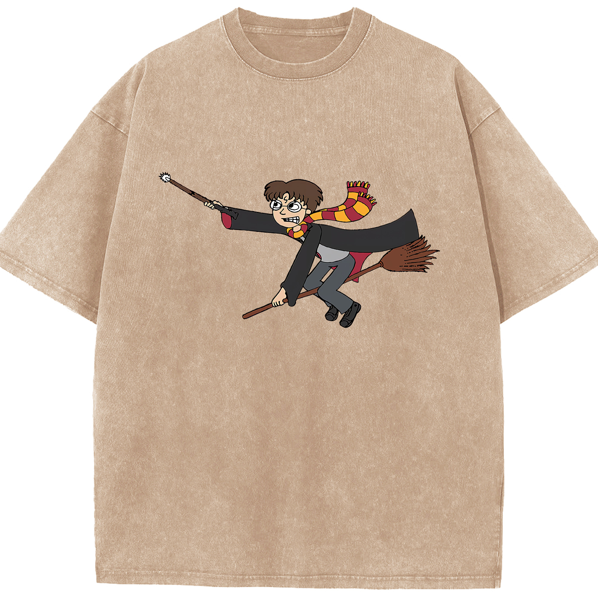 （画像用） Harry Potter ハリー・ポッターシリーズ 綿100% ヴィンテージ風 半袖Tシャツ（フロントプリント）