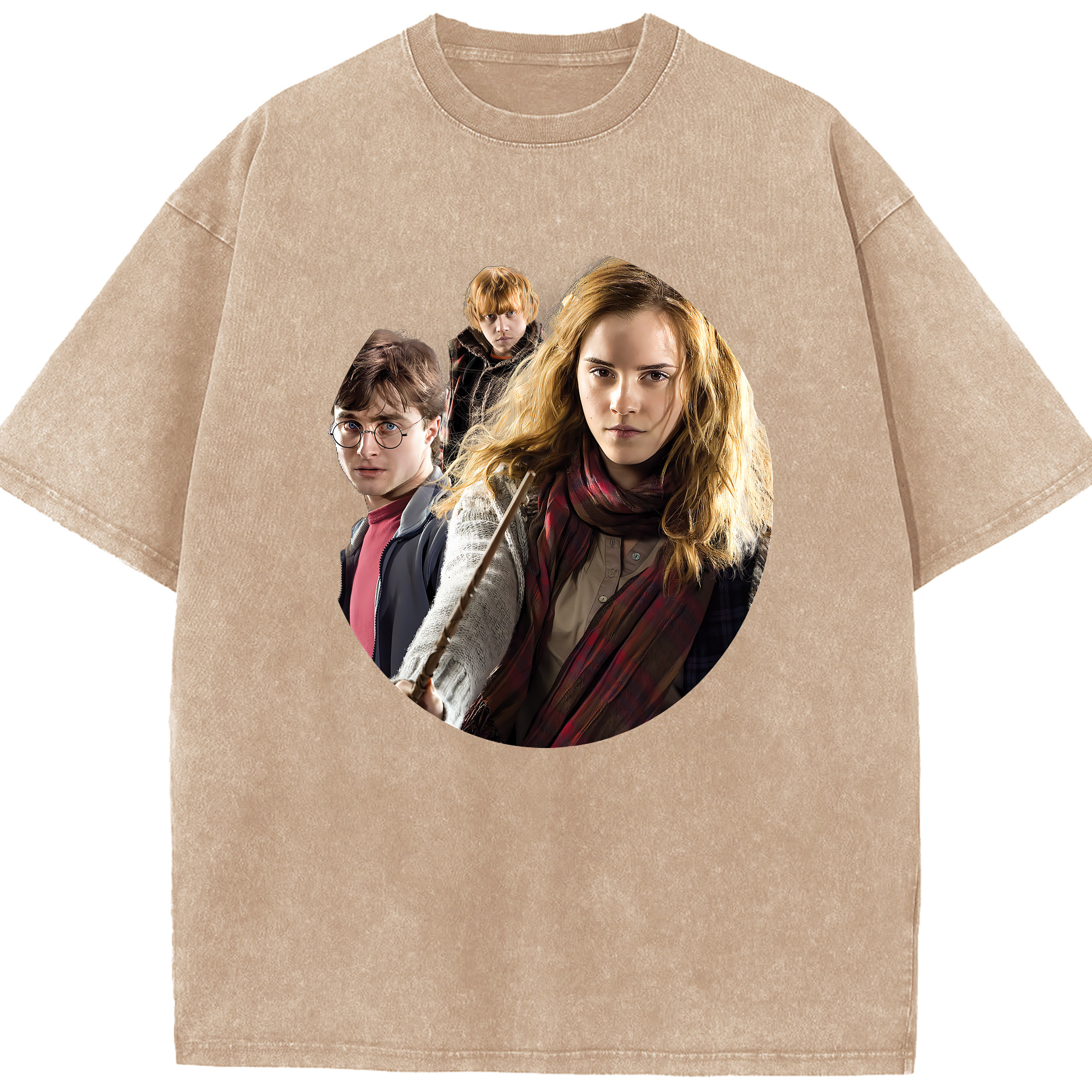 （画像用） Harry Potter ハリー・ポッターシリーズ 綿100% ヴィンテージ風 半袖Tシャツ（フロントプリント）