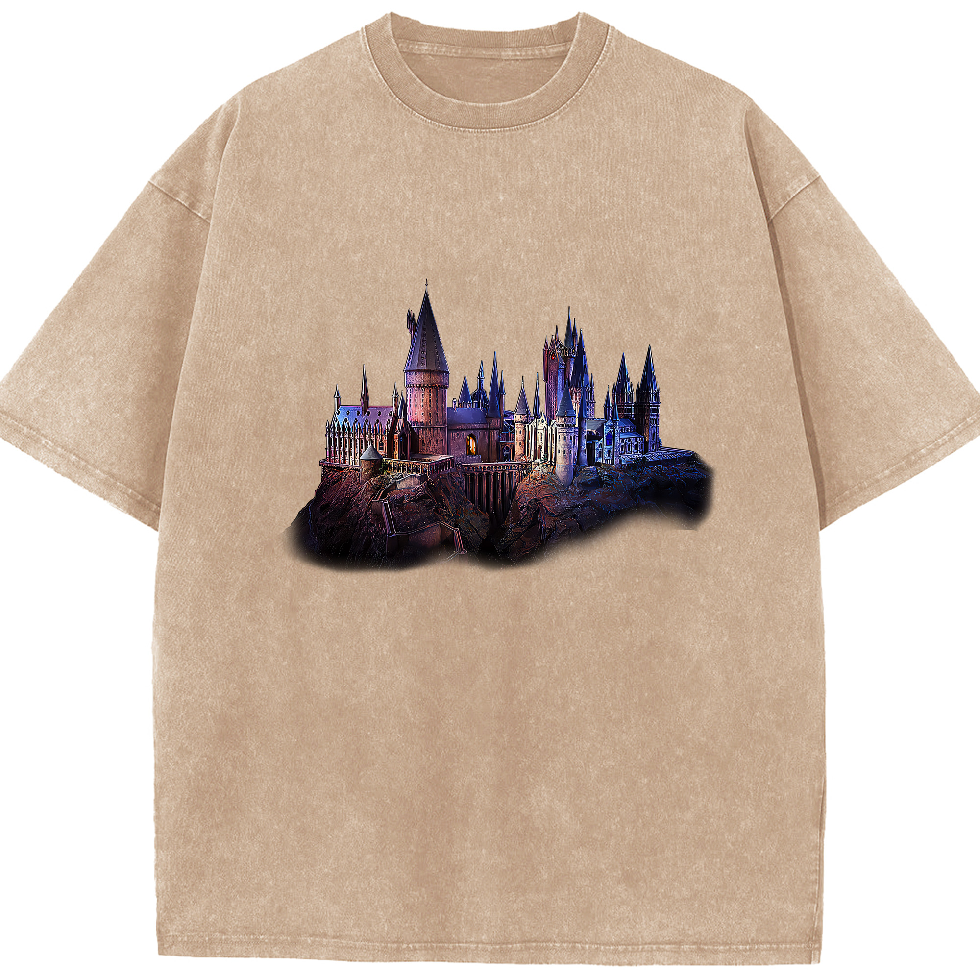 （画像用） Harry Potter ハリー・ポッターシリーズ 綿100% ヴィンテージ風 半袖Tシャツ（フロントプリント）