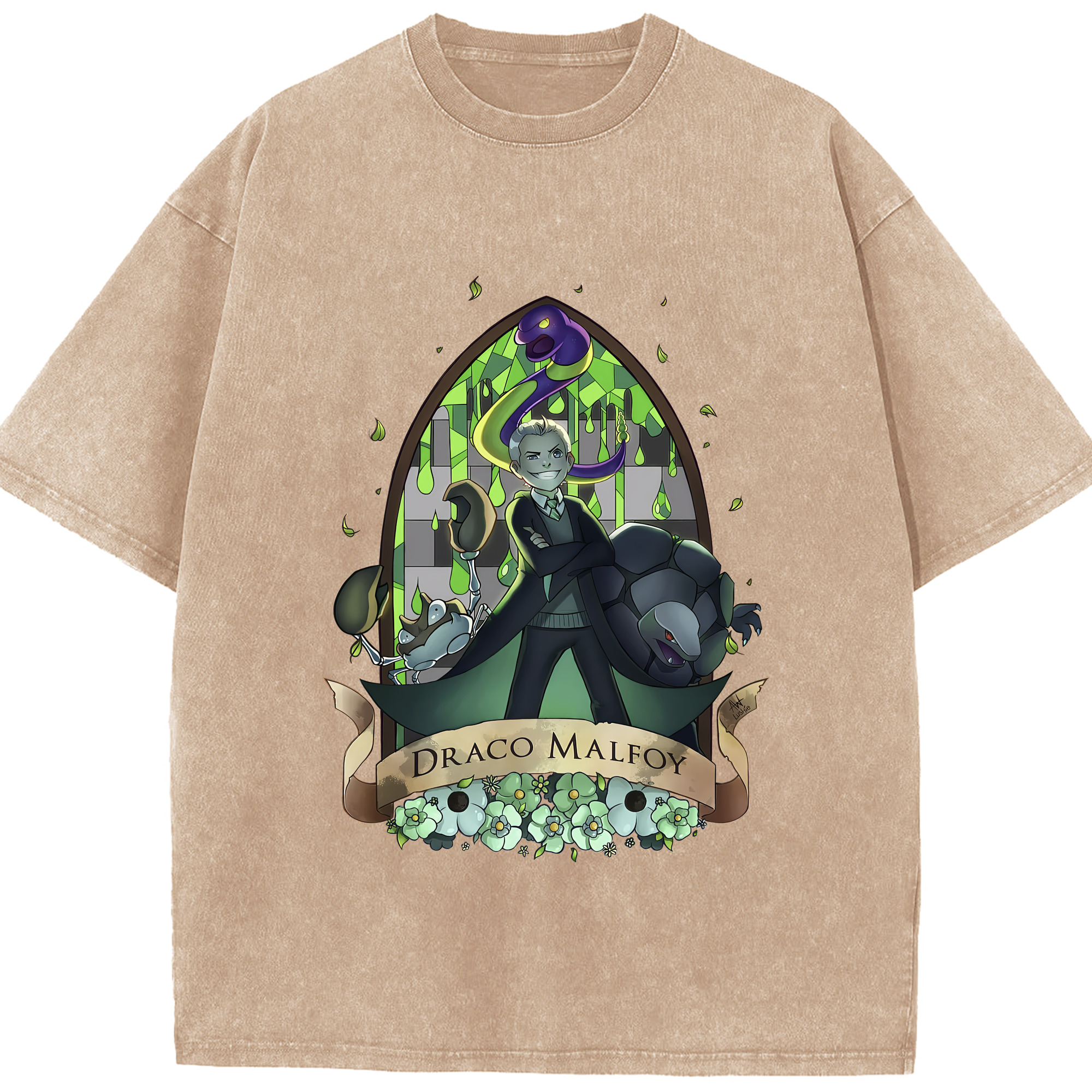 （画像用） Harry Potter ハリー・ポッターシリーズ 綿100% ヴィンテージ風 半袖Tシャツ（フロントプリント）