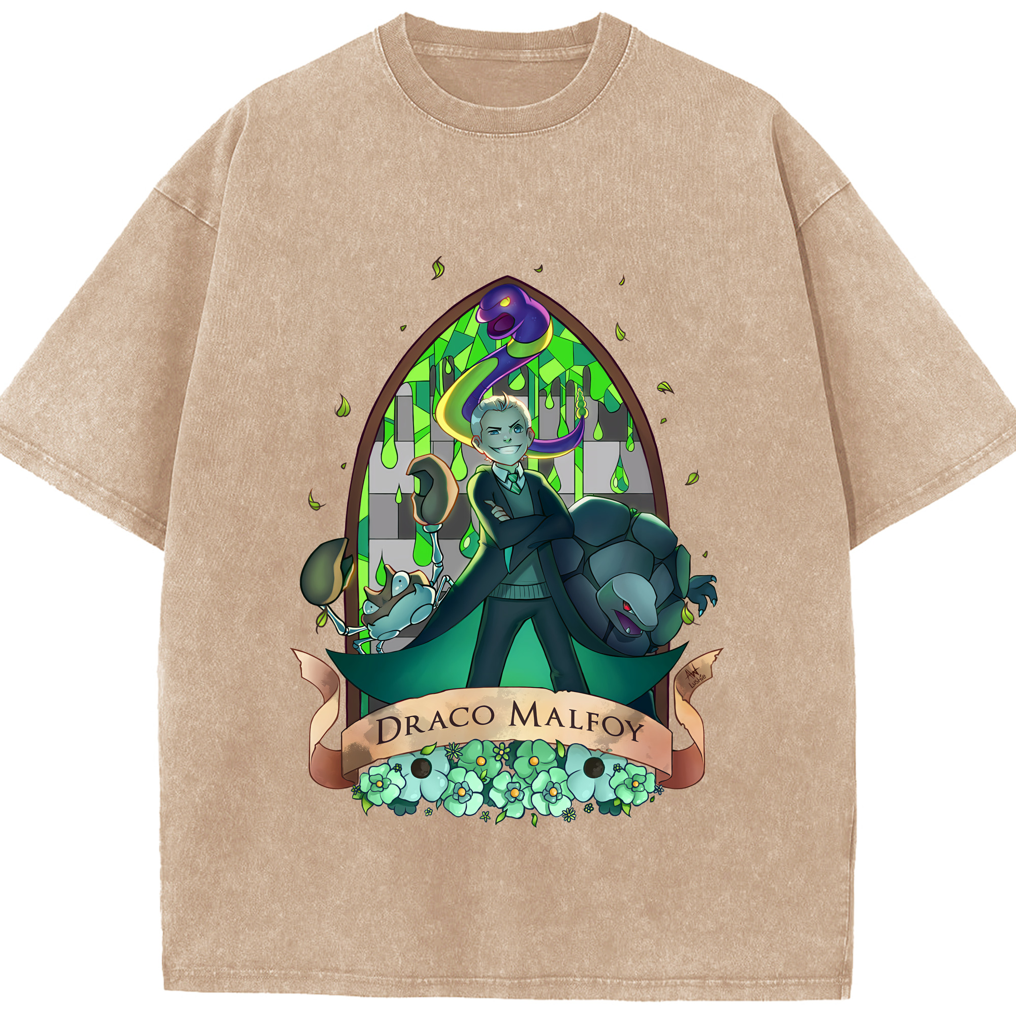 （画像用） Harry Potter ハリー・ポッターシリーズ 綿100% ヴィンテージ風 半袖Tシャツ（フロントプリント）