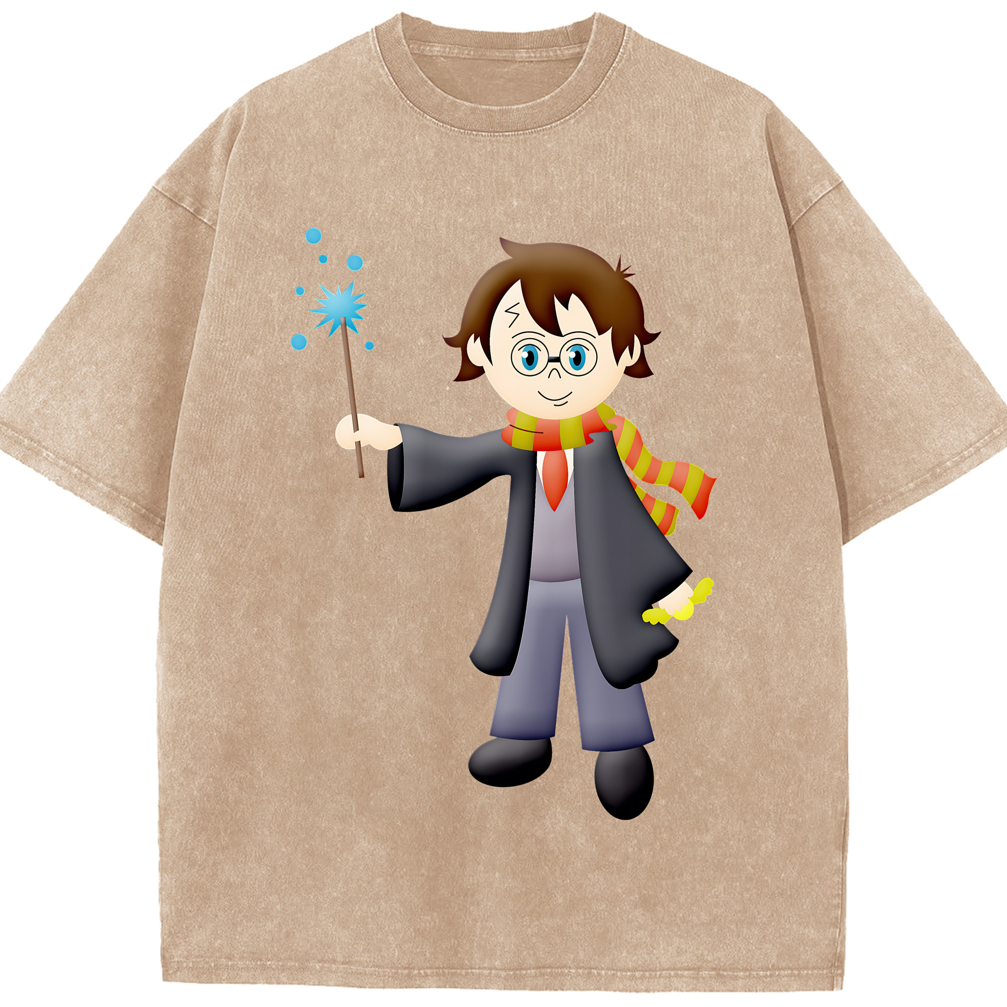 （画像用） Harry Potter ハリー・ポッターシリーズ 綿100% ヴィンテージ風 半袖Tシャツ（フロントプリント）