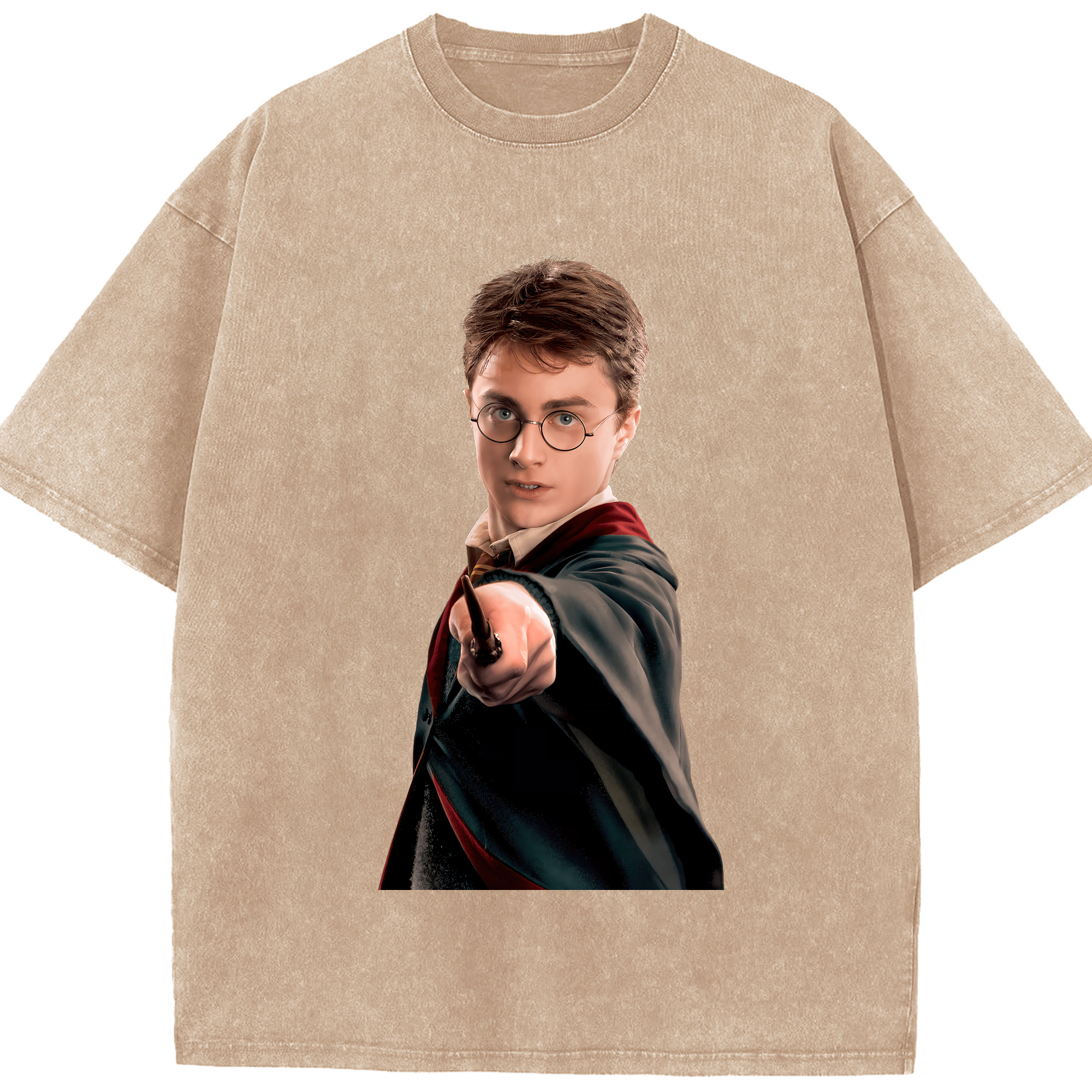 （画像用） Harry Potter ハリー・ポッターシリーズ 綿100% ヴィンテージ風 半袖Tシャツ（フロントプリント）