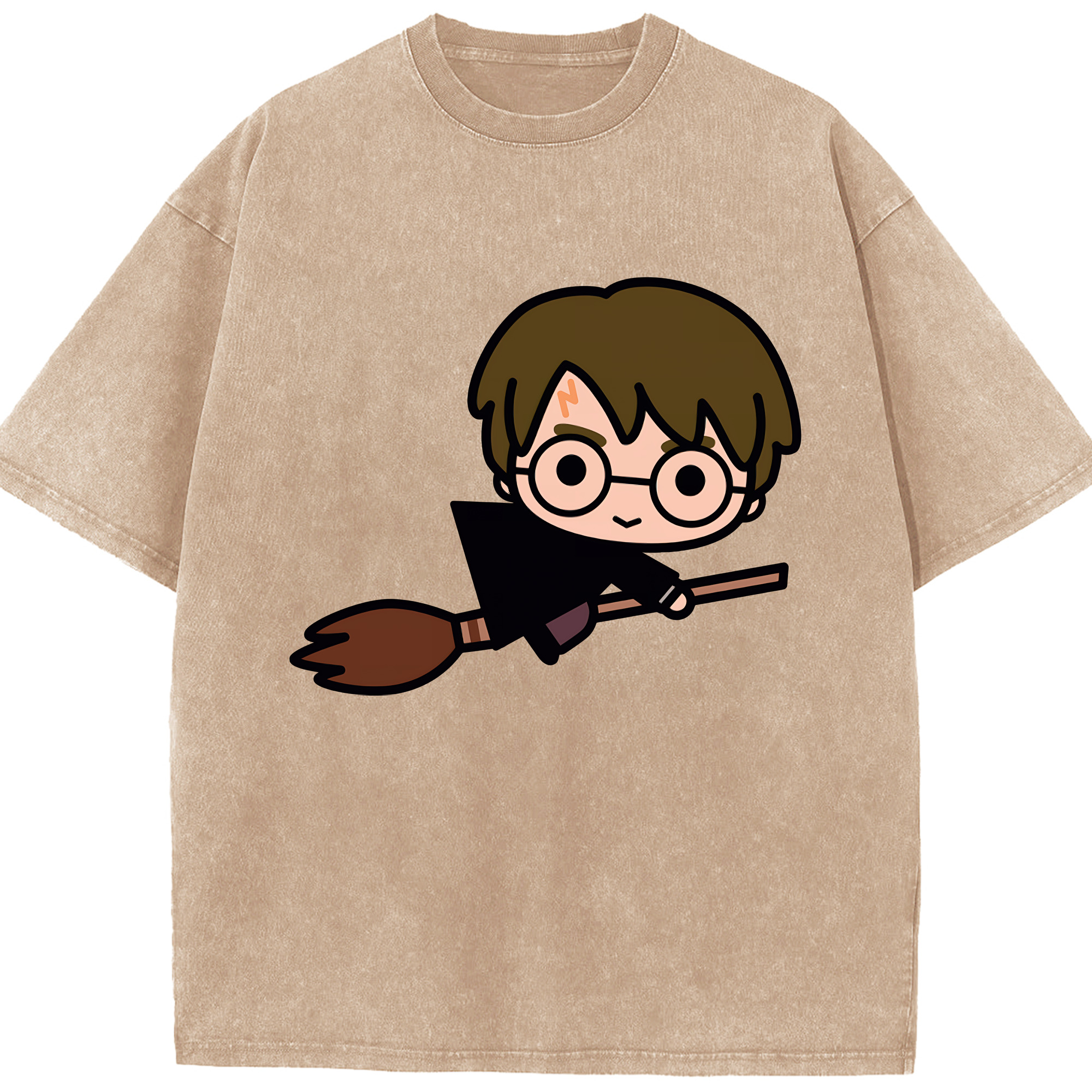 （画像用） Harry Potter ハリー・ポッターシリーズ 綿100% ヴィンテージ風 半袖Tシャツ（フロントプリント）