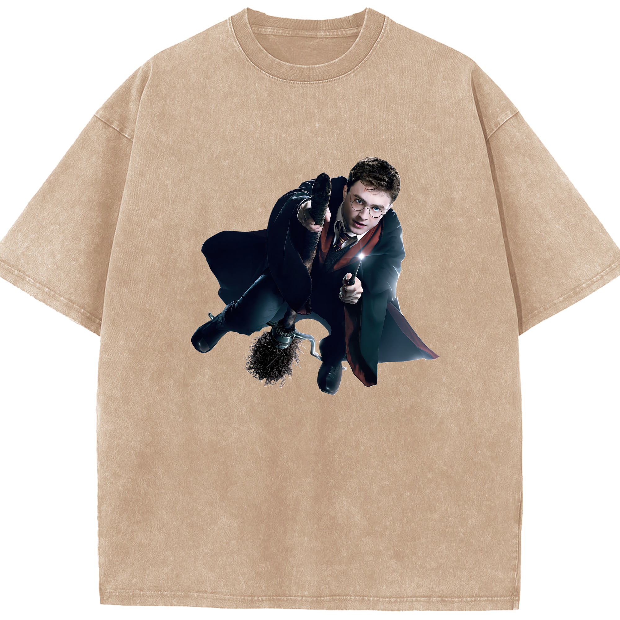 （画像用） Harry Potter ハリー・ポッターシリーズ 綿100% ヴィンテージ風 半袖Tシャツ（フロントプリント）