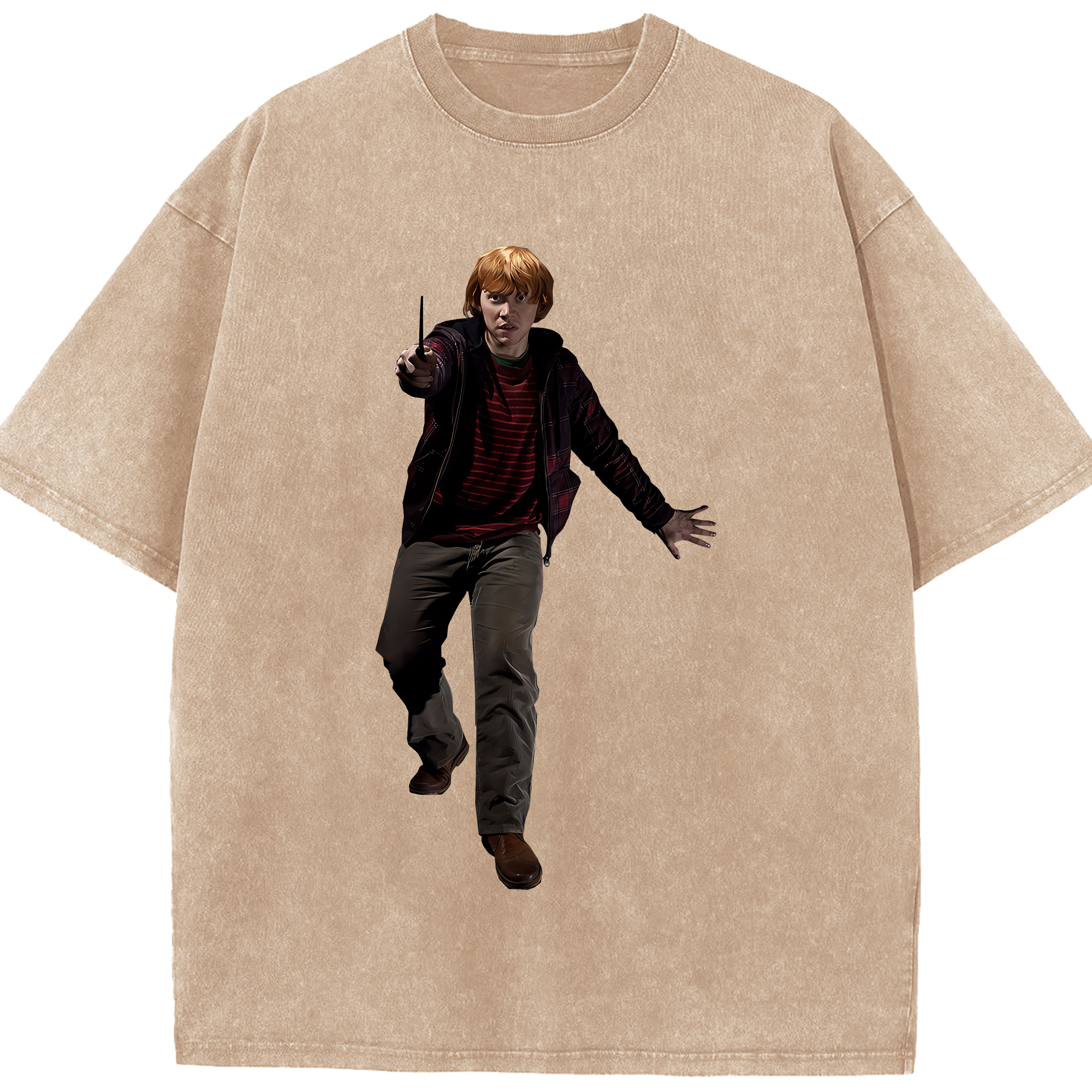 （画像用） Harry Potter ハリー・ポッターシリーズ 綿100% ヴィンテージ風 半袖Tシャツ（フロントプリント）