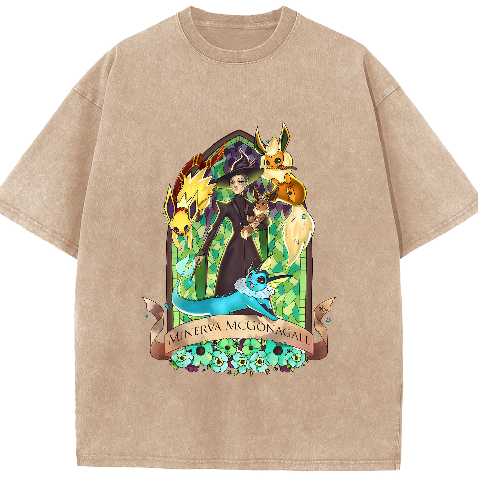 （画像用） Harry Potter ハリー・ポッターシリーズ 綿100% ヴィンテージ風 半袖Tシャツ（フロントプリント）