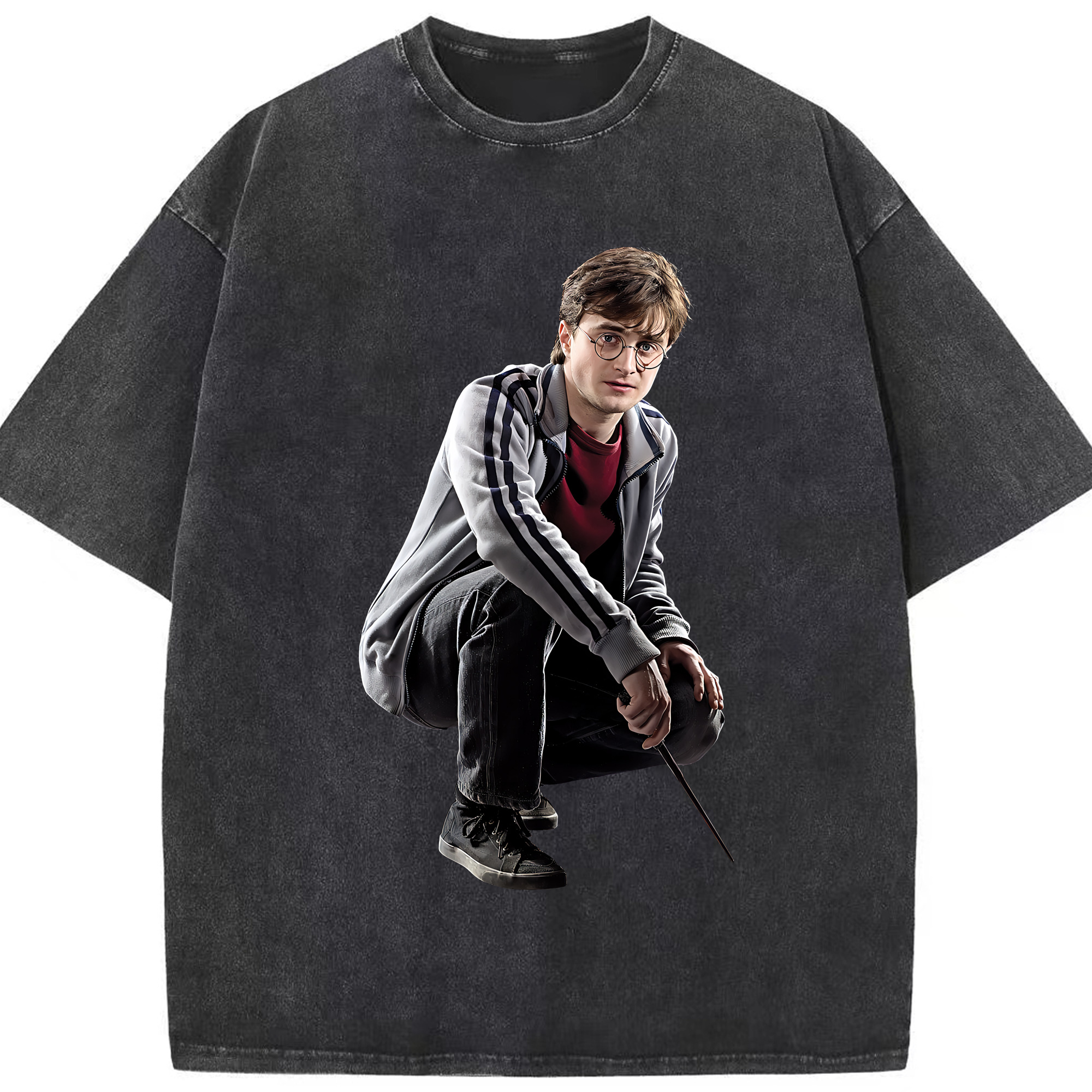 （画像用） Harry Potter ハリー・ポッターシリーズ 綿100% ヴィンテージ風 半袖Tシャツ（フロントプリント）